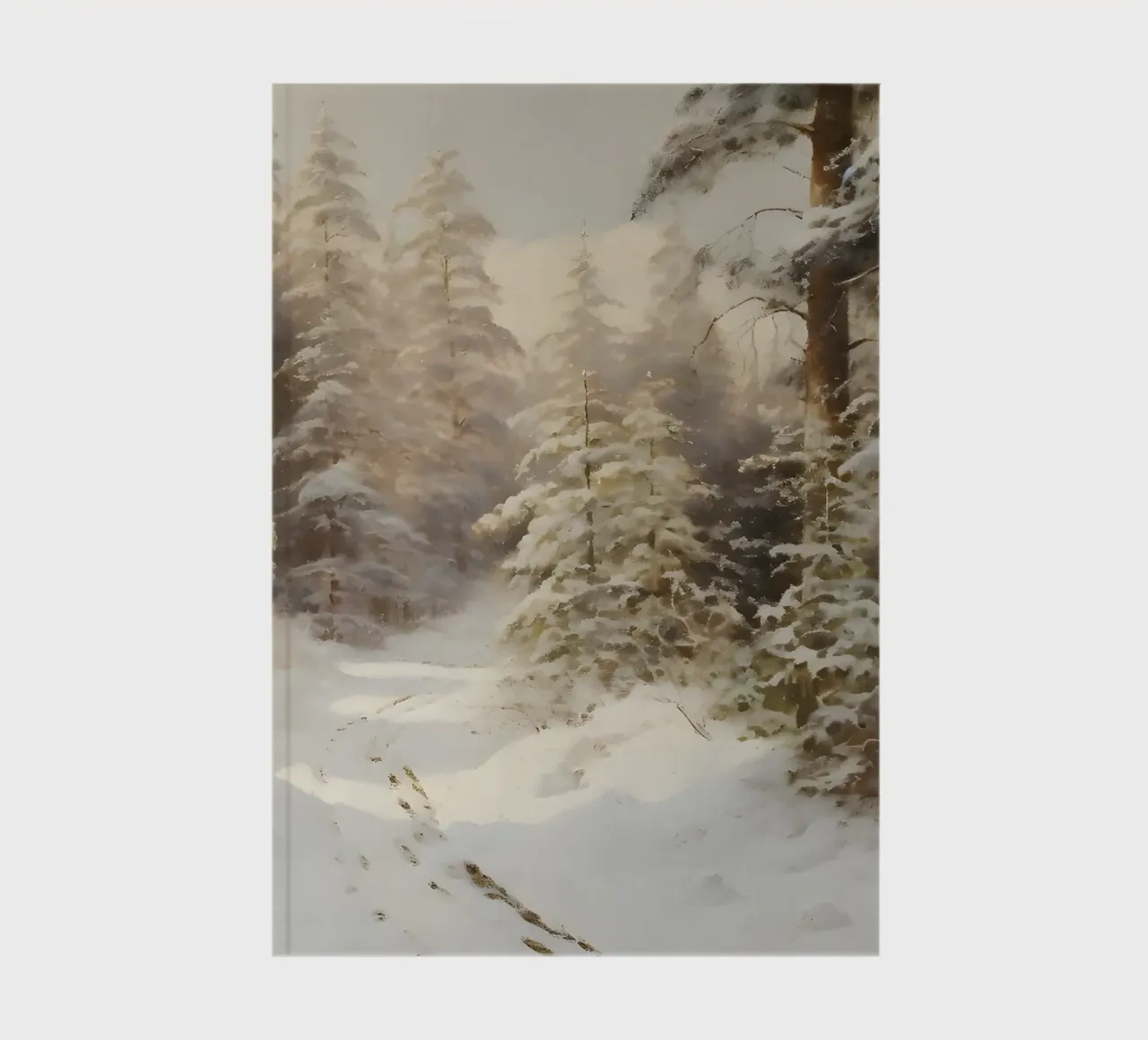 Snowy Pine Forest Path - Serene Winter Landscape Art notebook by ClubArt