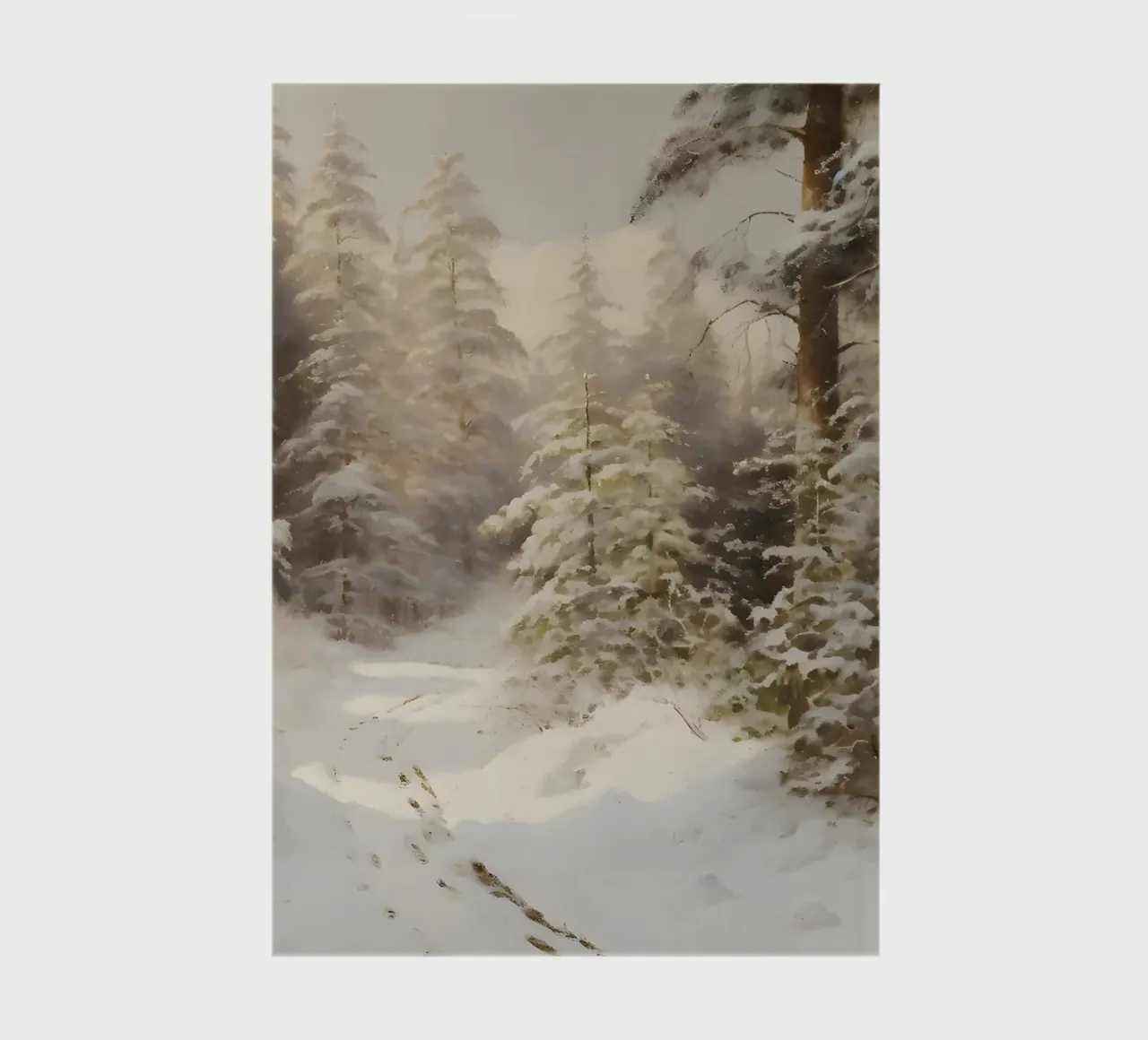 Snowy Pine Forest Path - Serene Winter Landscape Art notebook by ClubArt