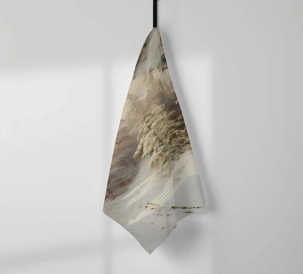 Snowy Pine Forest Path - Serene Winter Landscape Art tea towel by ClubArt
