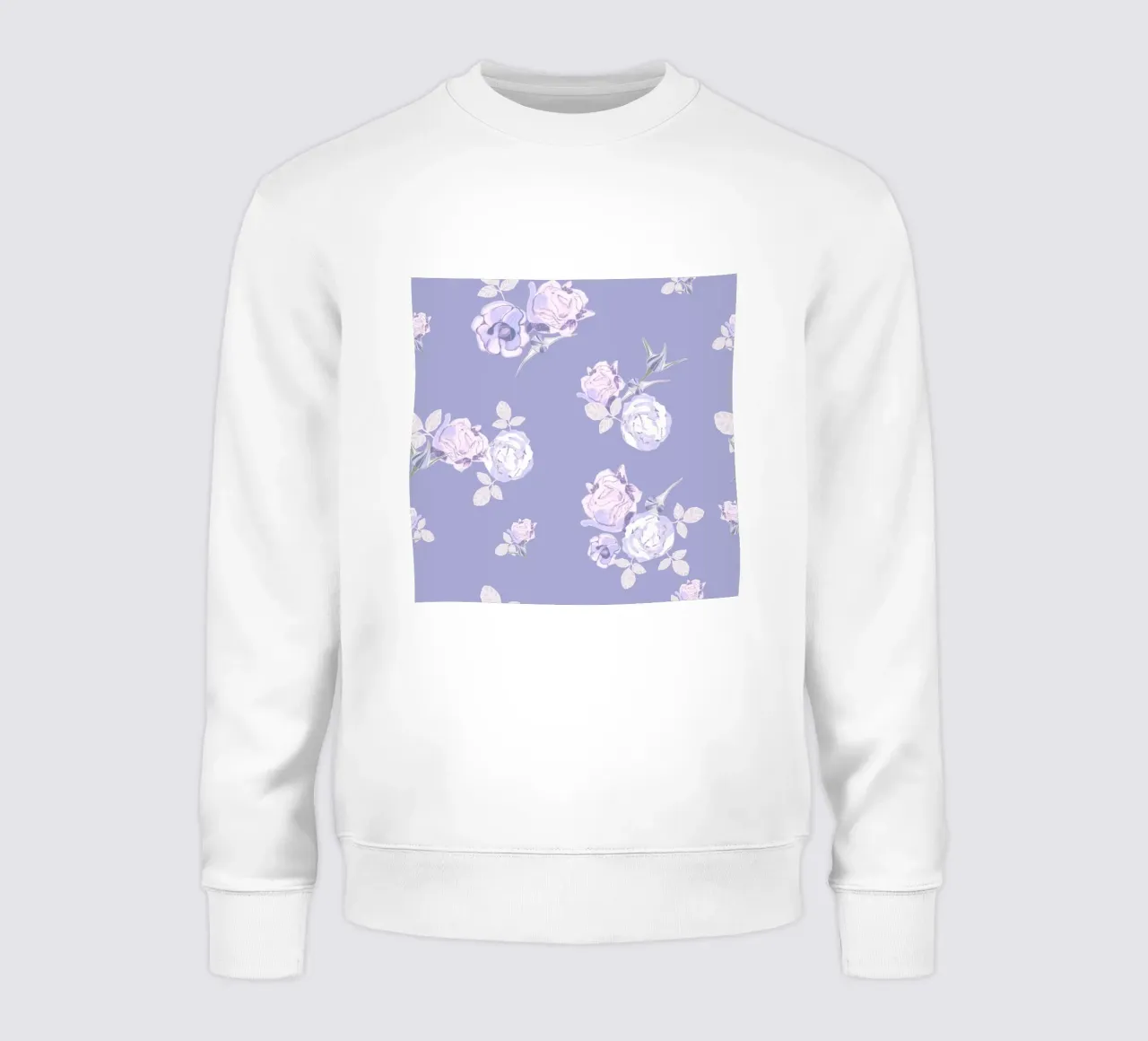 Lilac roses pattern sweatshirt by gulsengunel