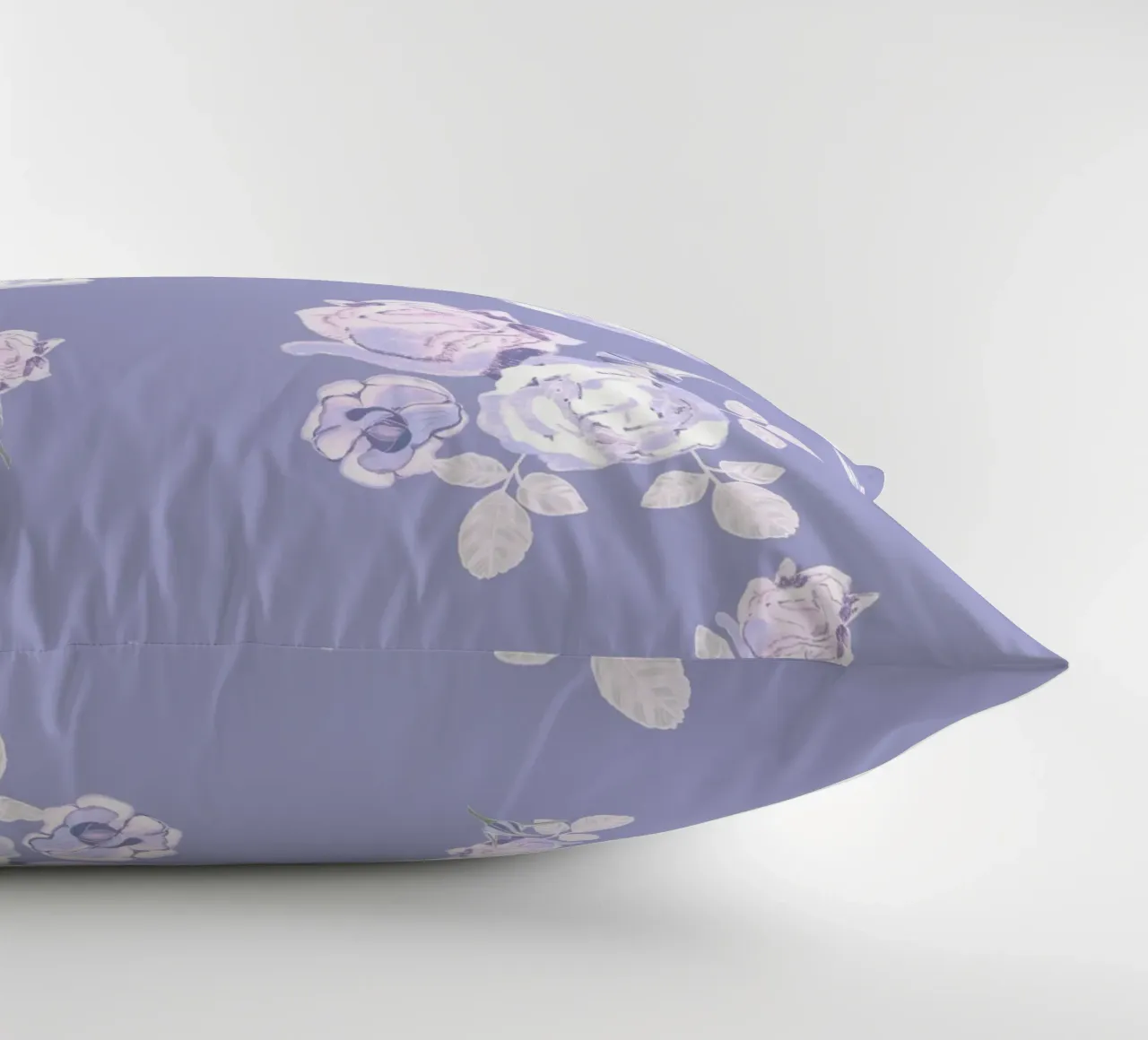 Lilac roses pattern decorative cushion by gulsengunel