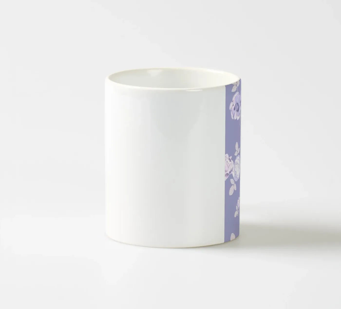 Lilac roses pattern ceramic mug by gulsengunel
