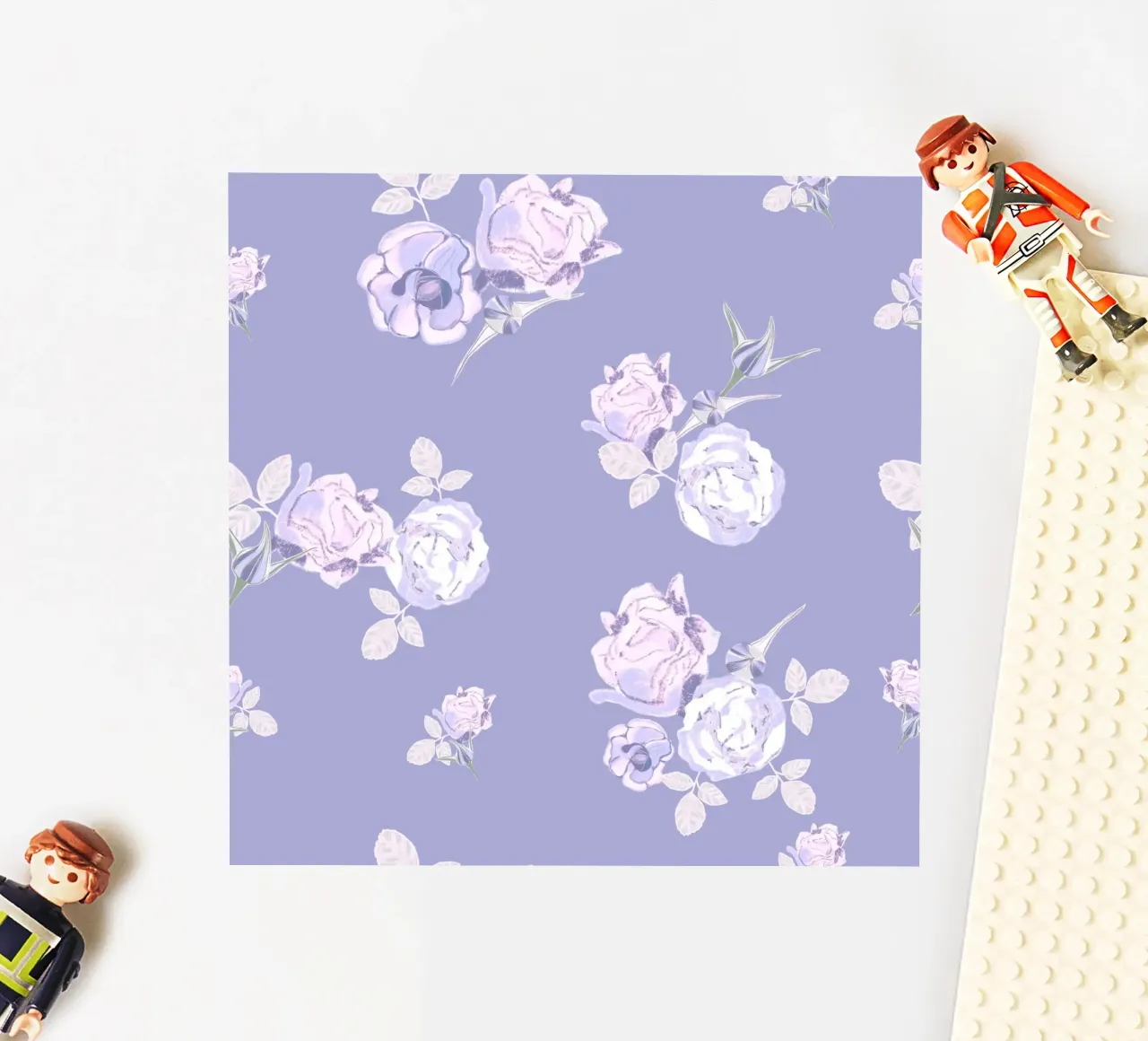 Lilac roses pattern sticker by gulsengunel