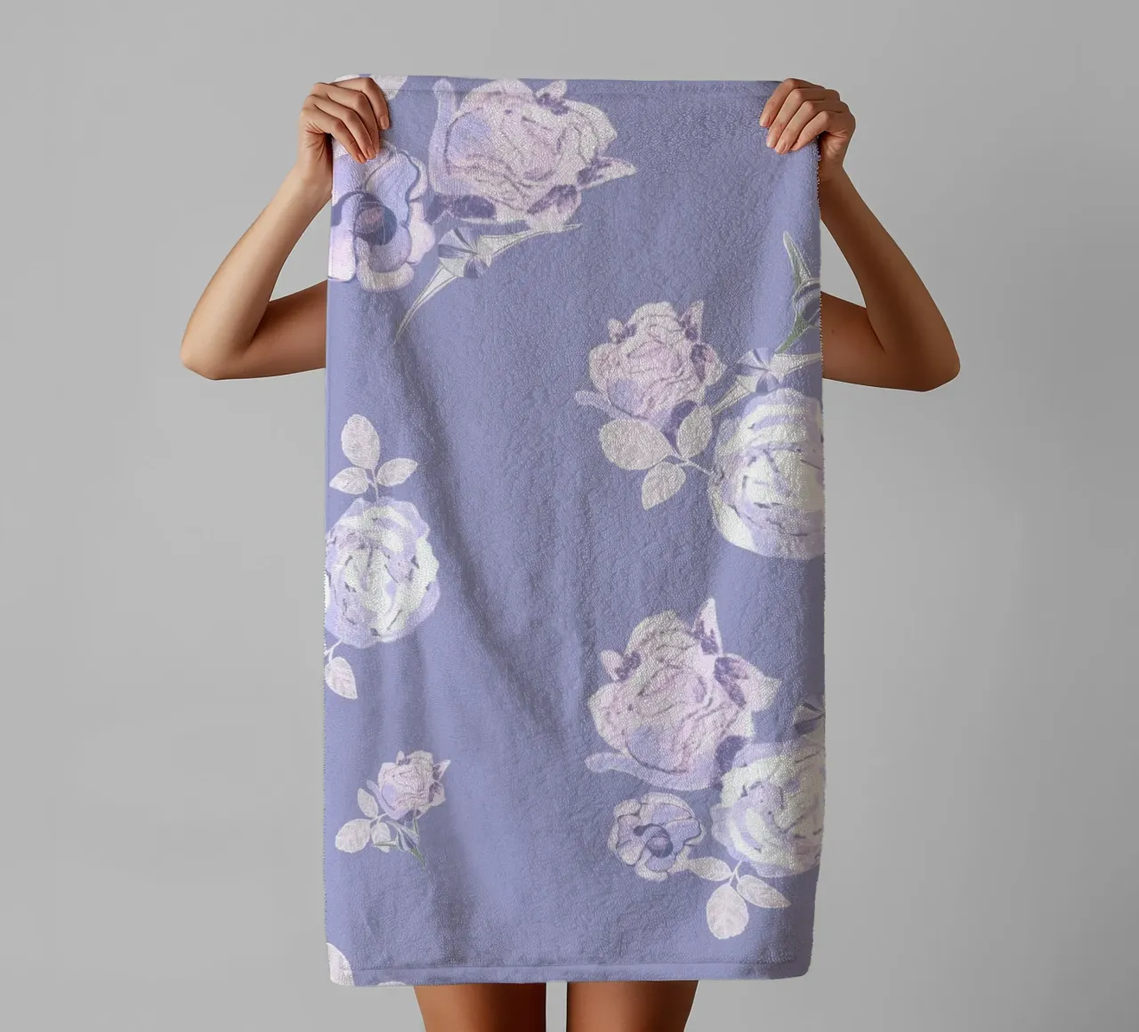 Lilac roses pattern towel by gulsengunel