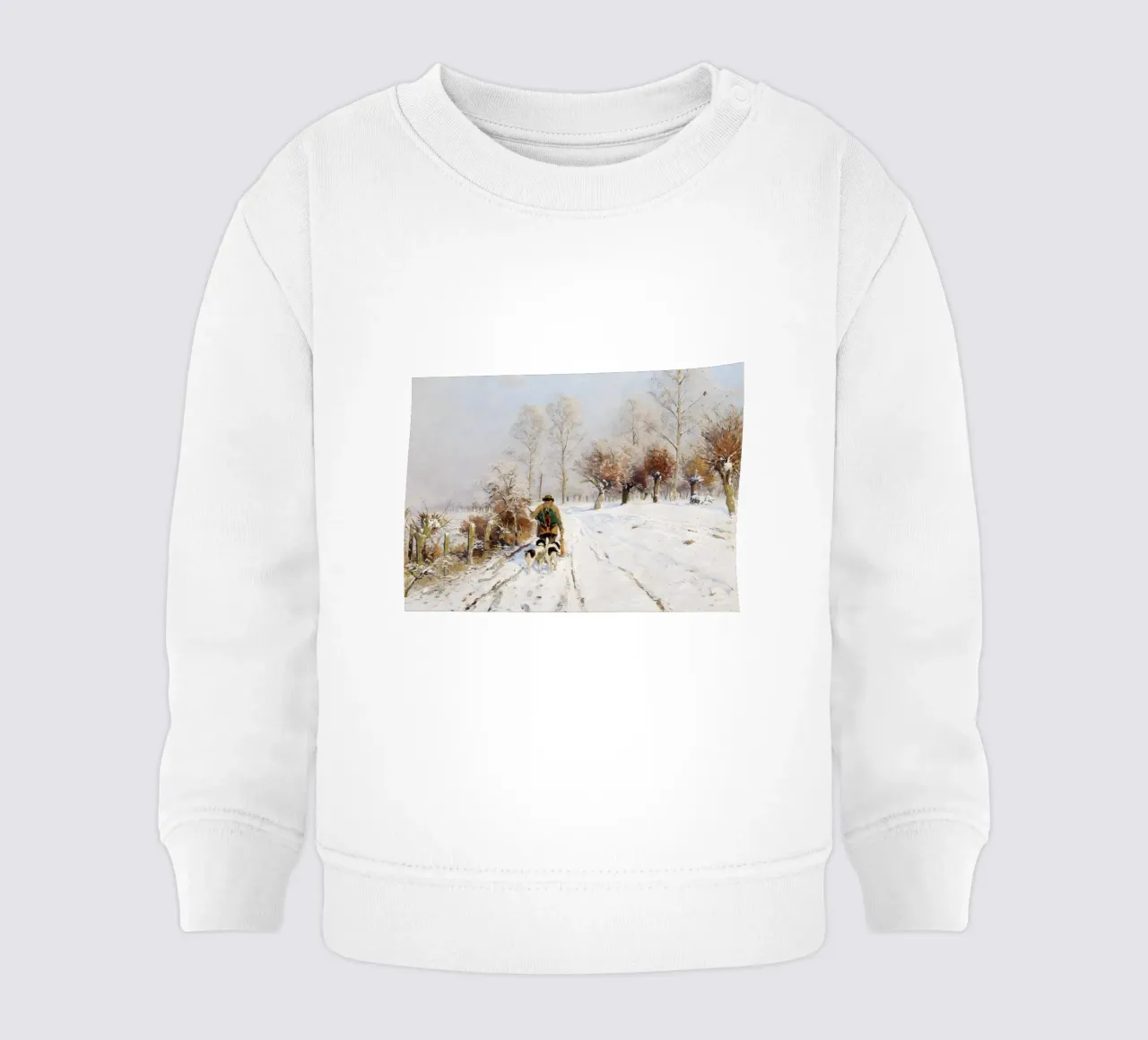 Hunter & Hounds Paesaggio invernale - Sentiero innevato felpa neonato da ClubArt