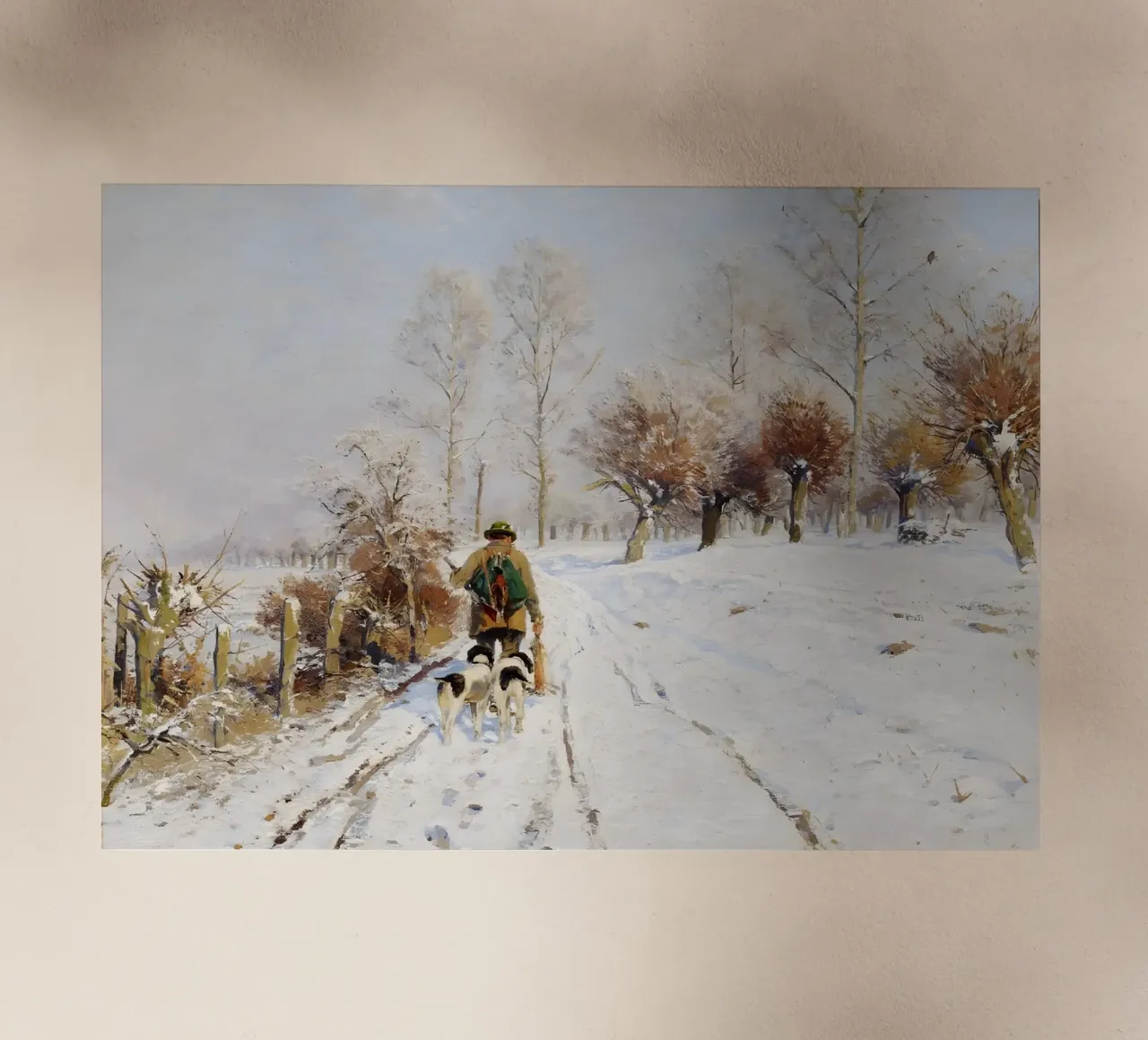 Hunter & Hounds Paesaggio invernale - Sentiero innevato pellicola backlit da ClubArt