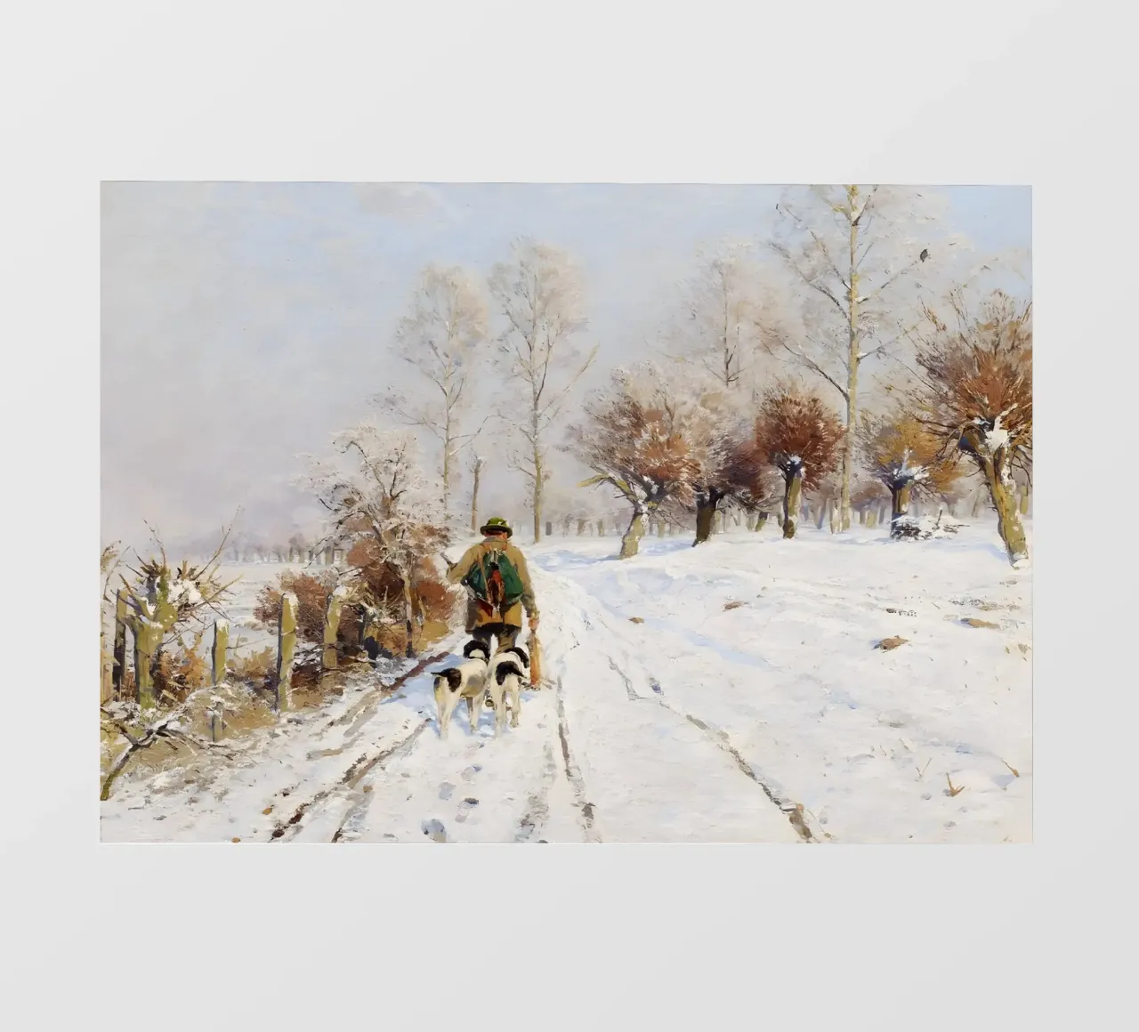 Hunter & Hounds Paesaggio invernale - Sentiero innevato pellicola backlit da ClubArt