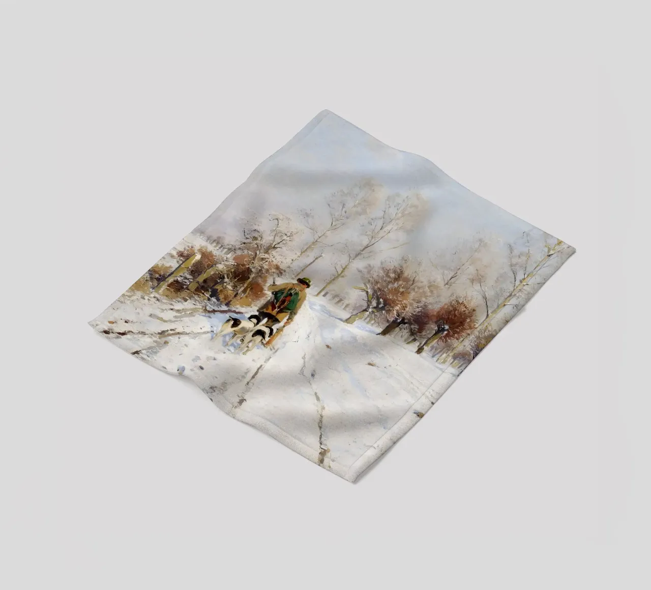 Hunter & Hounds Paesaggio invernale - Sentiero innevato coperta in pile da ClubArt