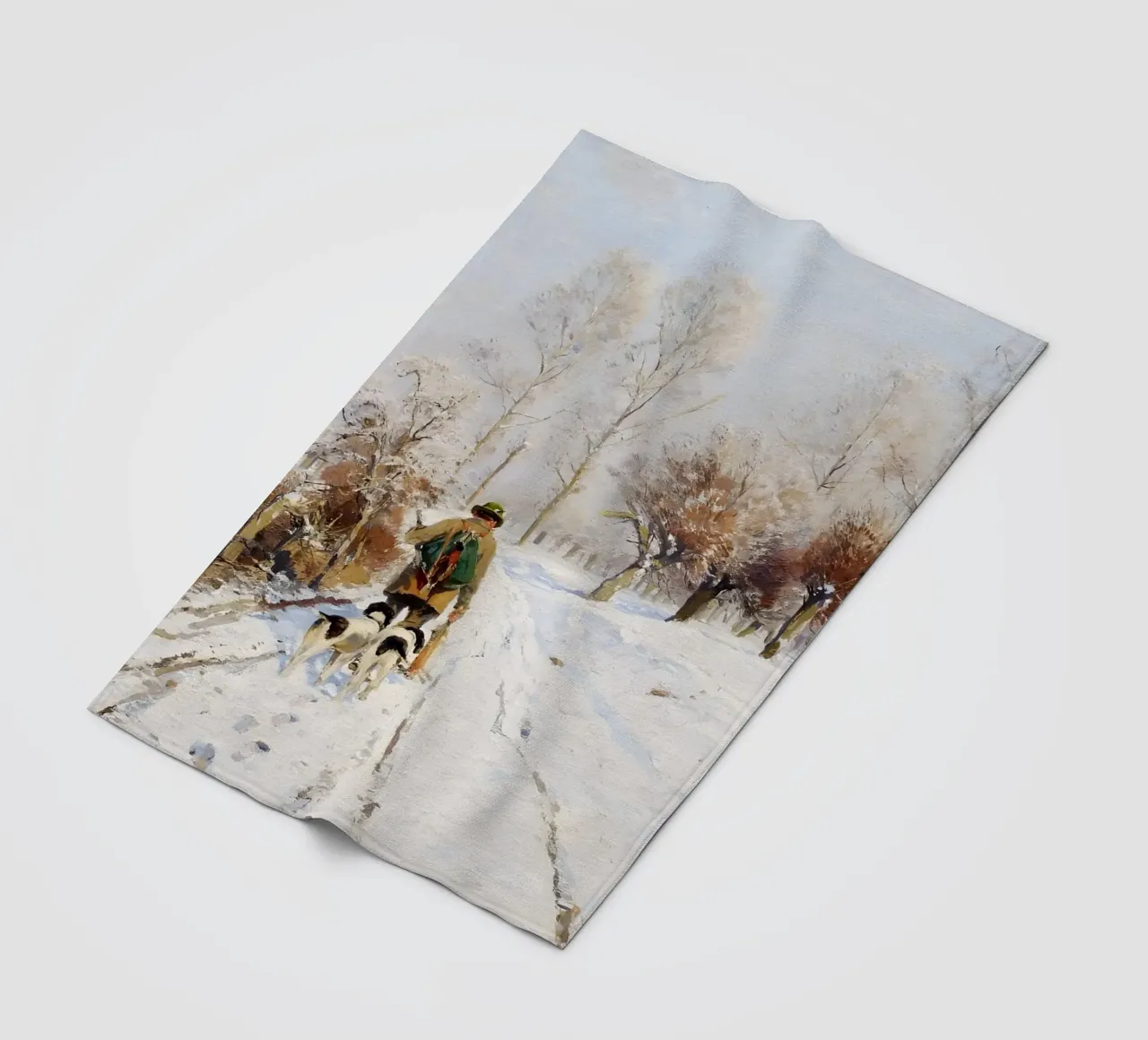Hunter & Hounds Paesaggio invernale - Sentiero innevato coperta in pile da ClubArt