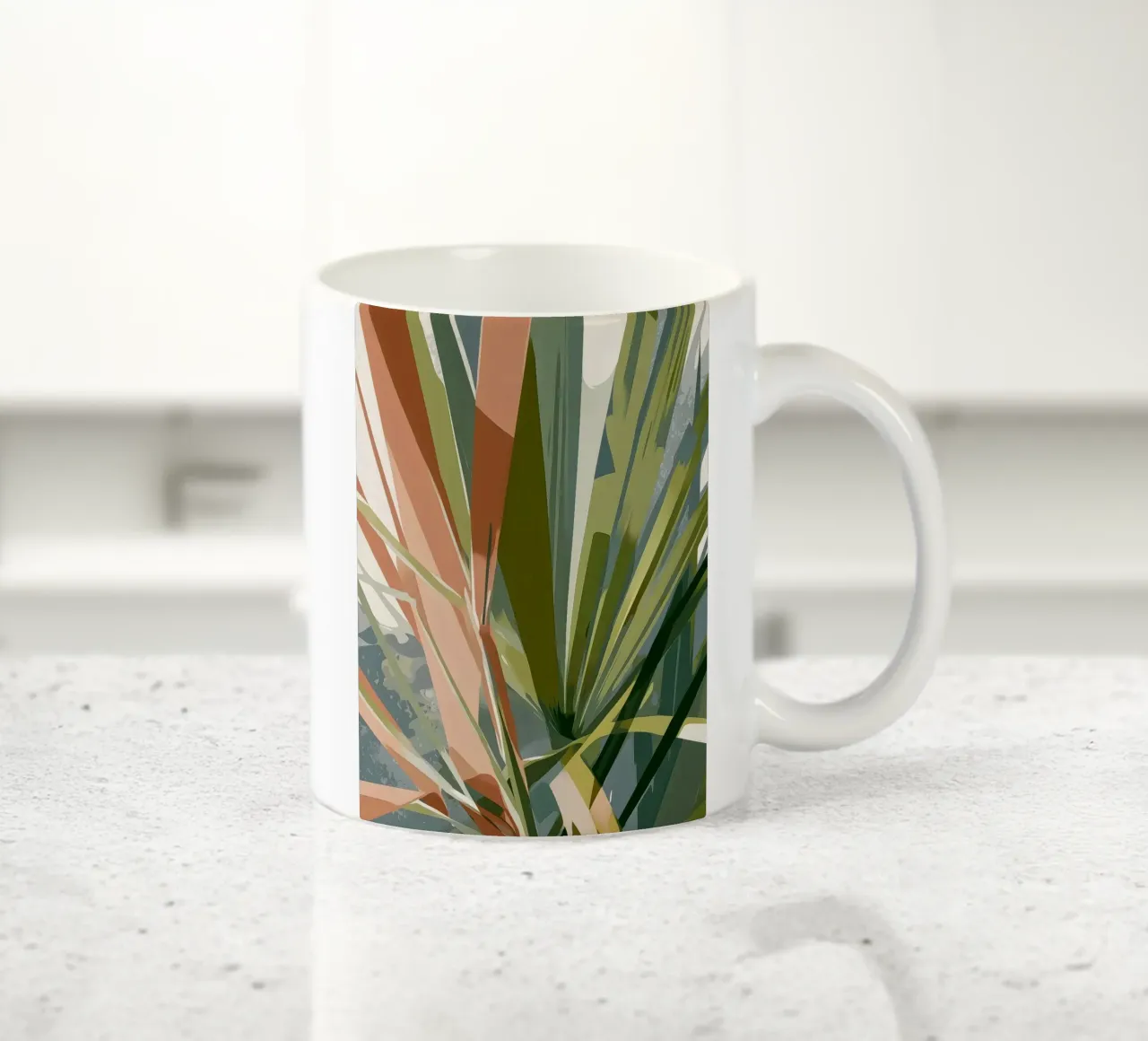 Foglie di palma astratte moderne tazza in ceramica da Studio Verde