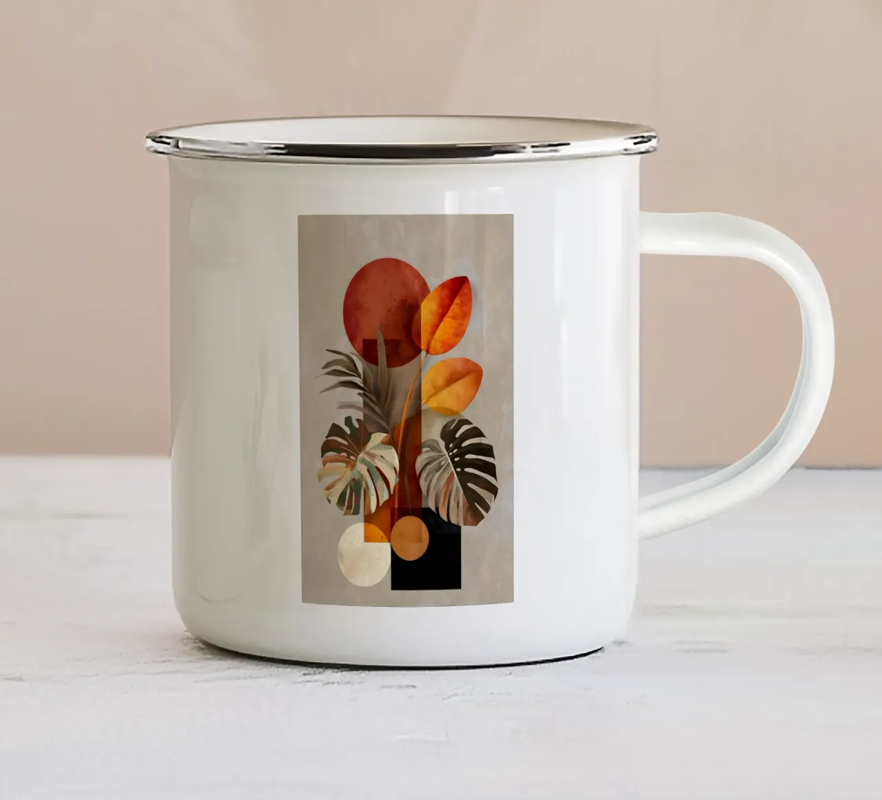 Monstera arte astratta moderna tazza in smalto da Studio Verde