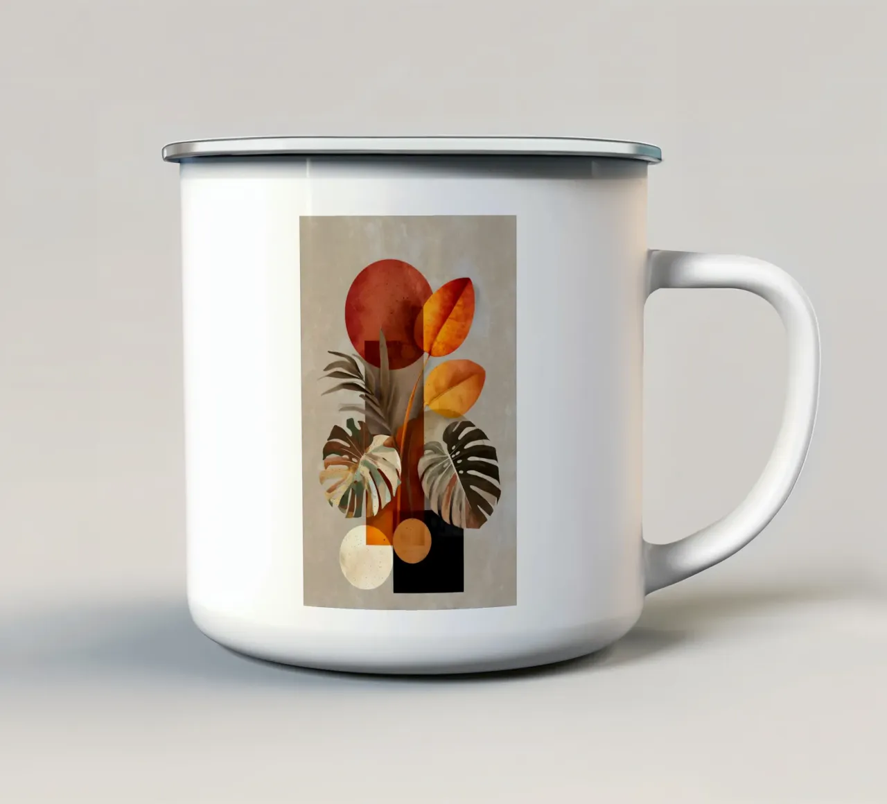 Monstera arte astratta moderna tazza in smalto da Studio Verde