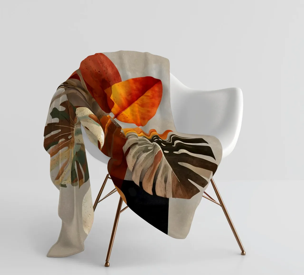 Monstera moderne abstracte kunst fleecedeken van Studio Verde