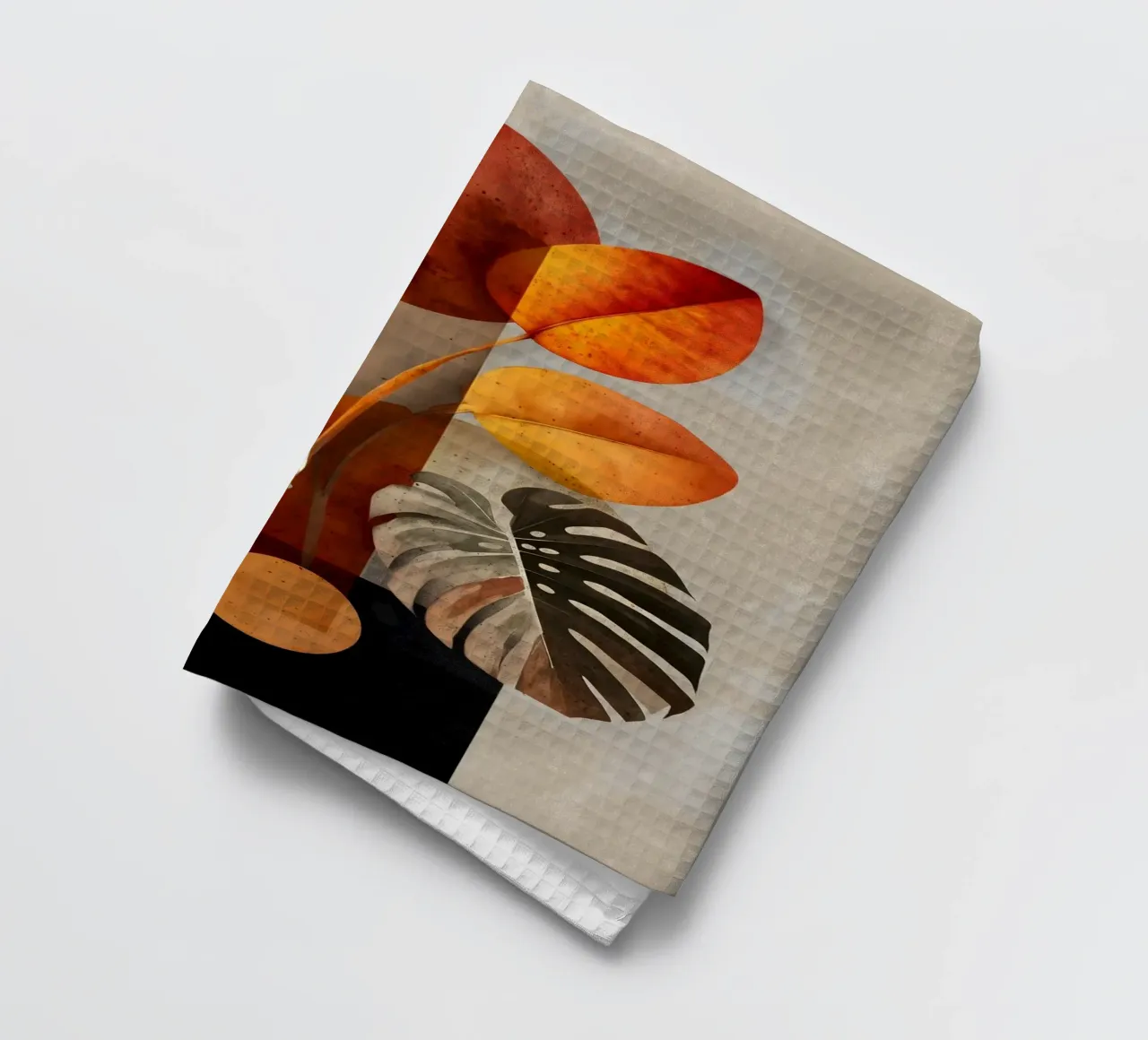 Monstera modern abstract art tea towel by Studio Verde