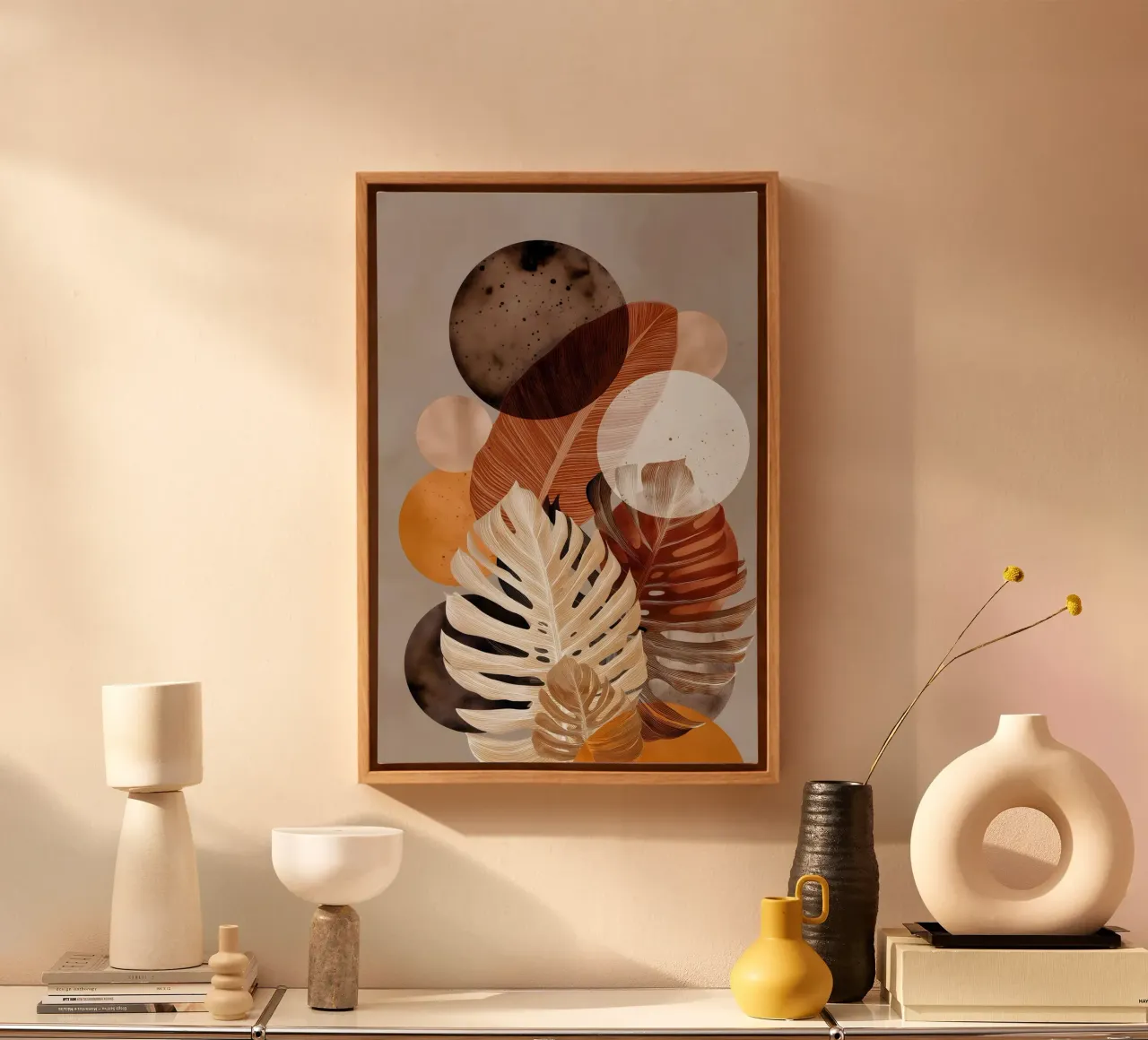 Monstera botanische kunst canvas met Baklijst van Studio Verde