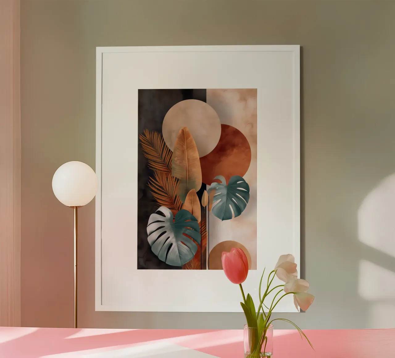 Palme Monstera Arte botanica poster con telaio in alluminio da Studio Verde