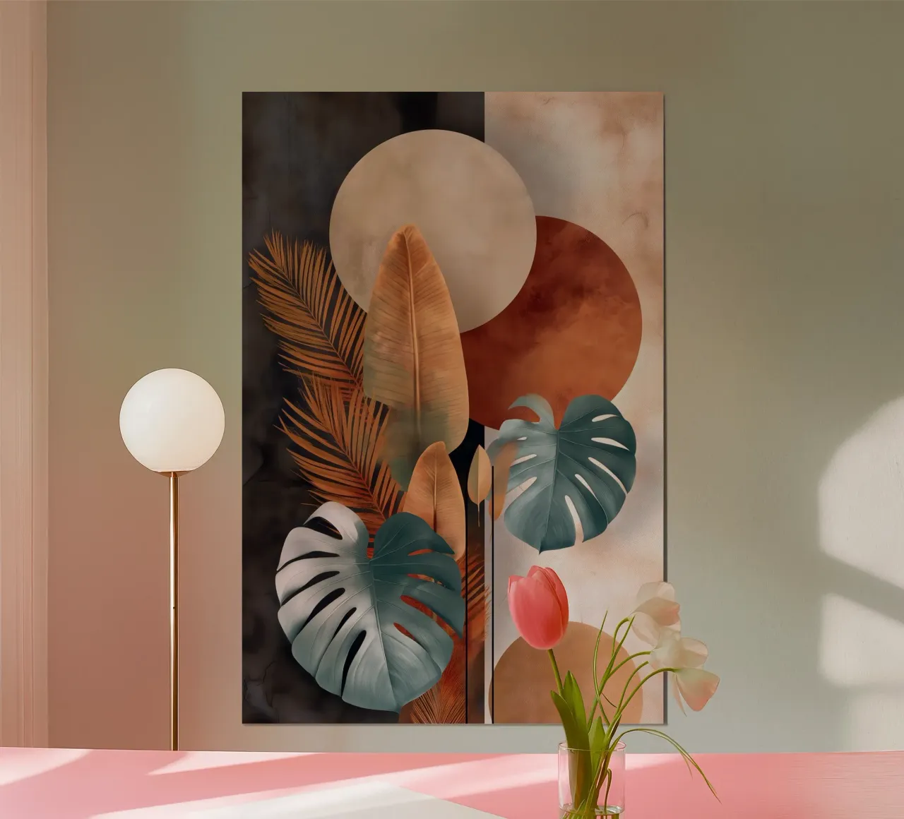 Palme Monstera Arte botanica poster con telaio in alluminio da Studio Verde
