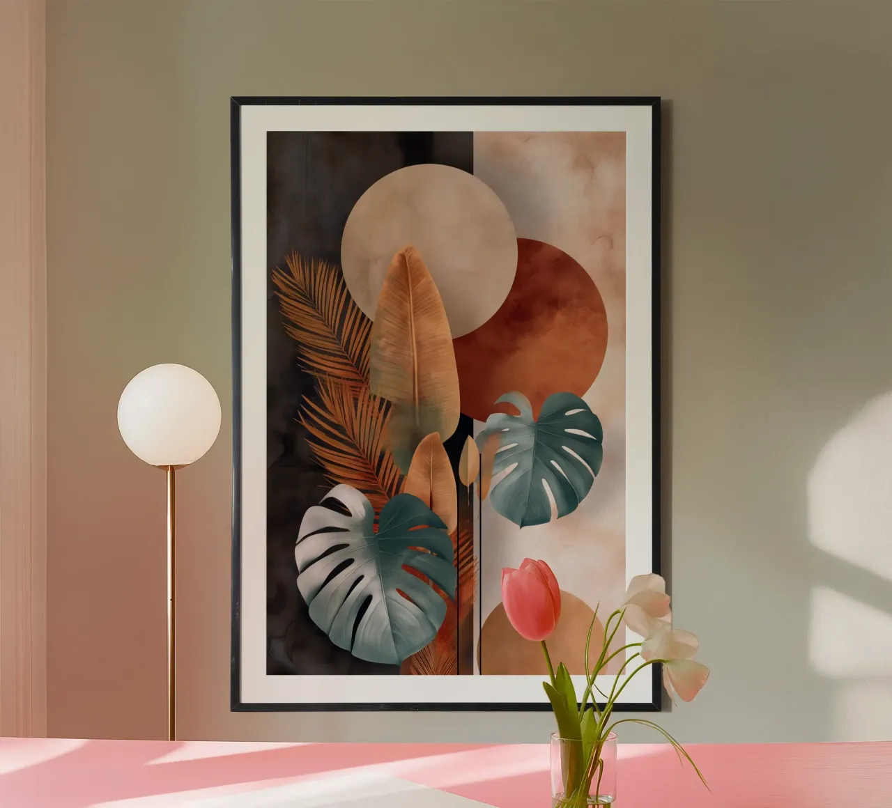 Palme Monstera Arte botanica poster con telaio in alluminio da Studio Verde