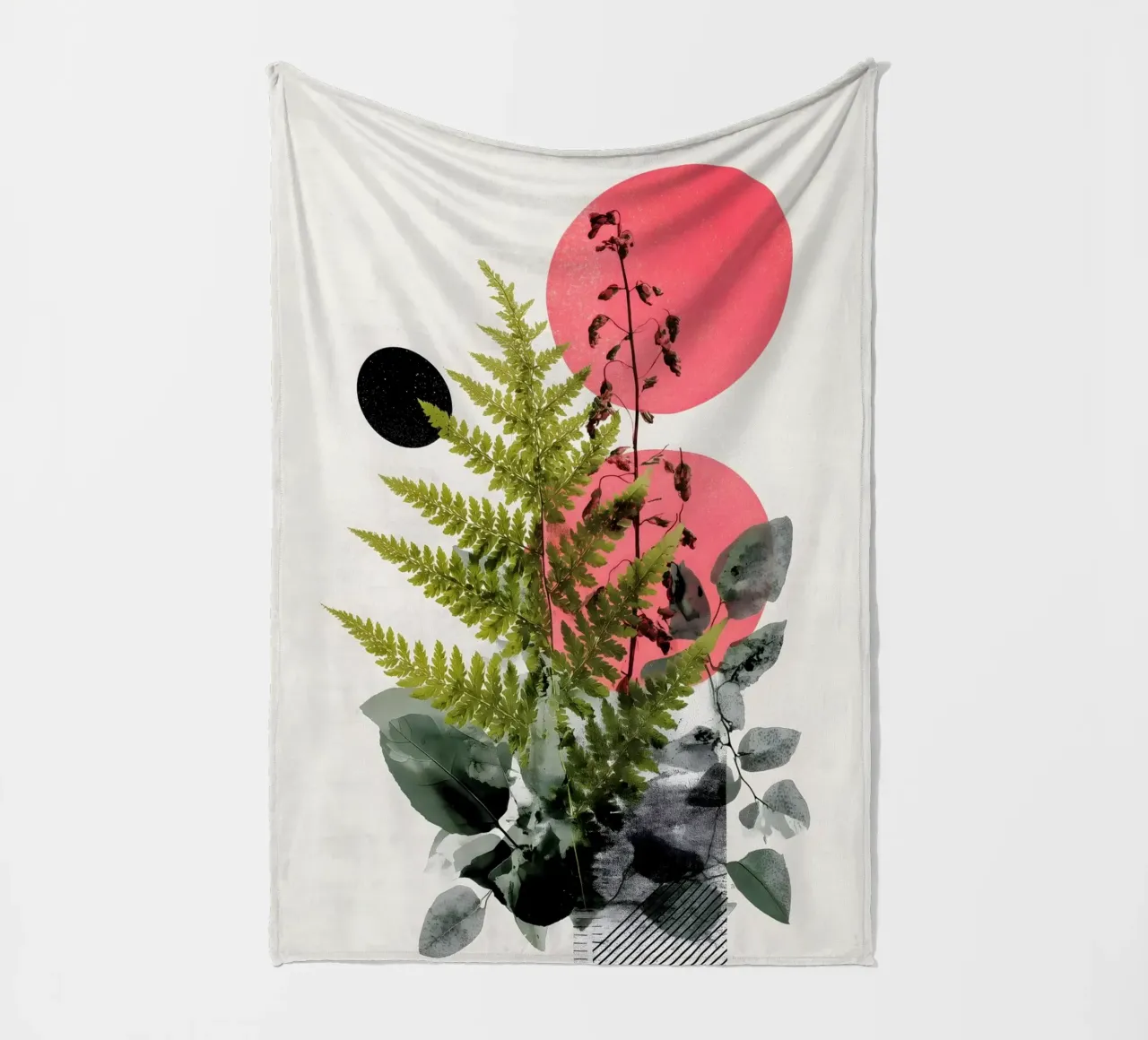 fern botany abstract art fleece blanket by Studio Verde