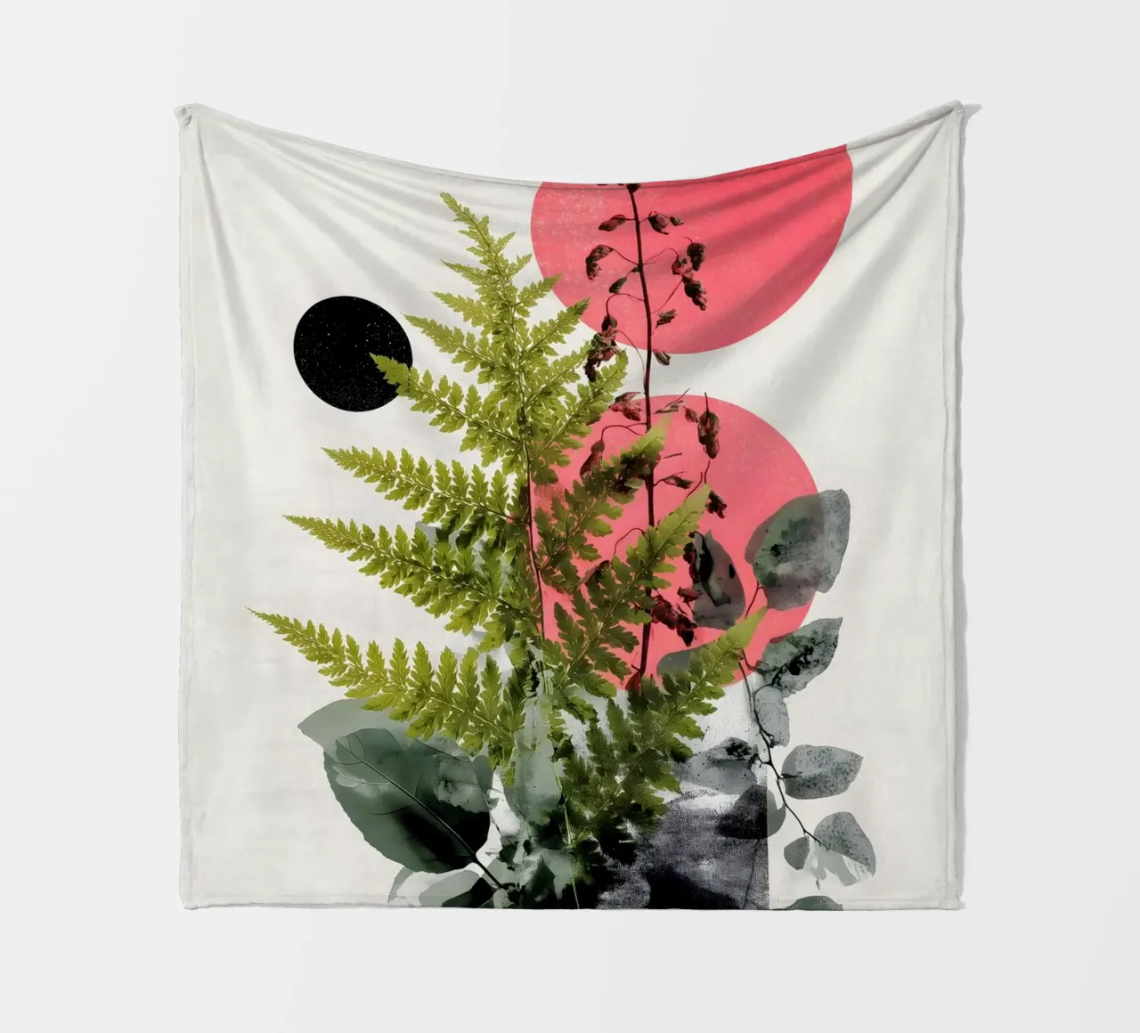 fern botany abstract art fleece blanket by Studio Verde