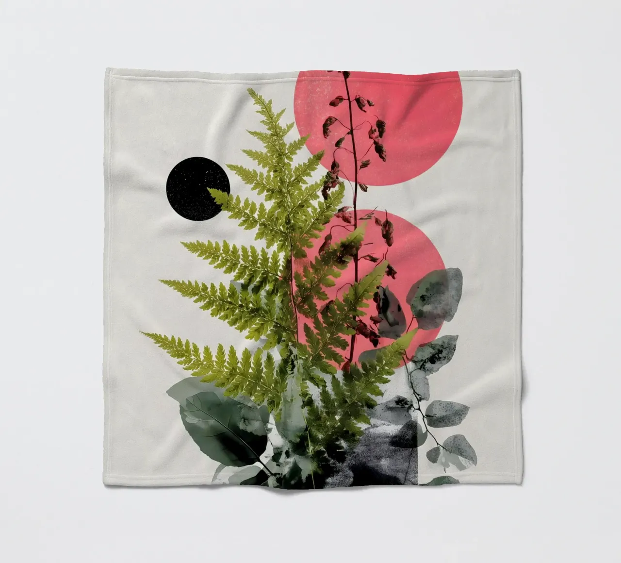 fern botany abstract art fleece blanket by Studio Verde