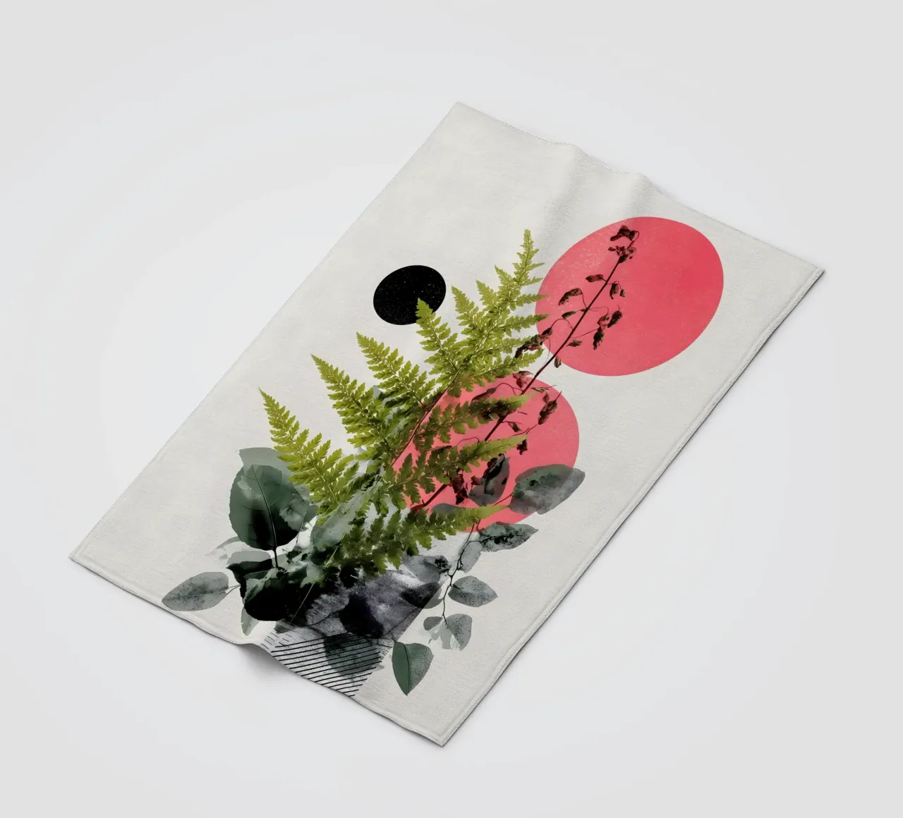 fern botany abstract art fleece blanket by Studio Verde