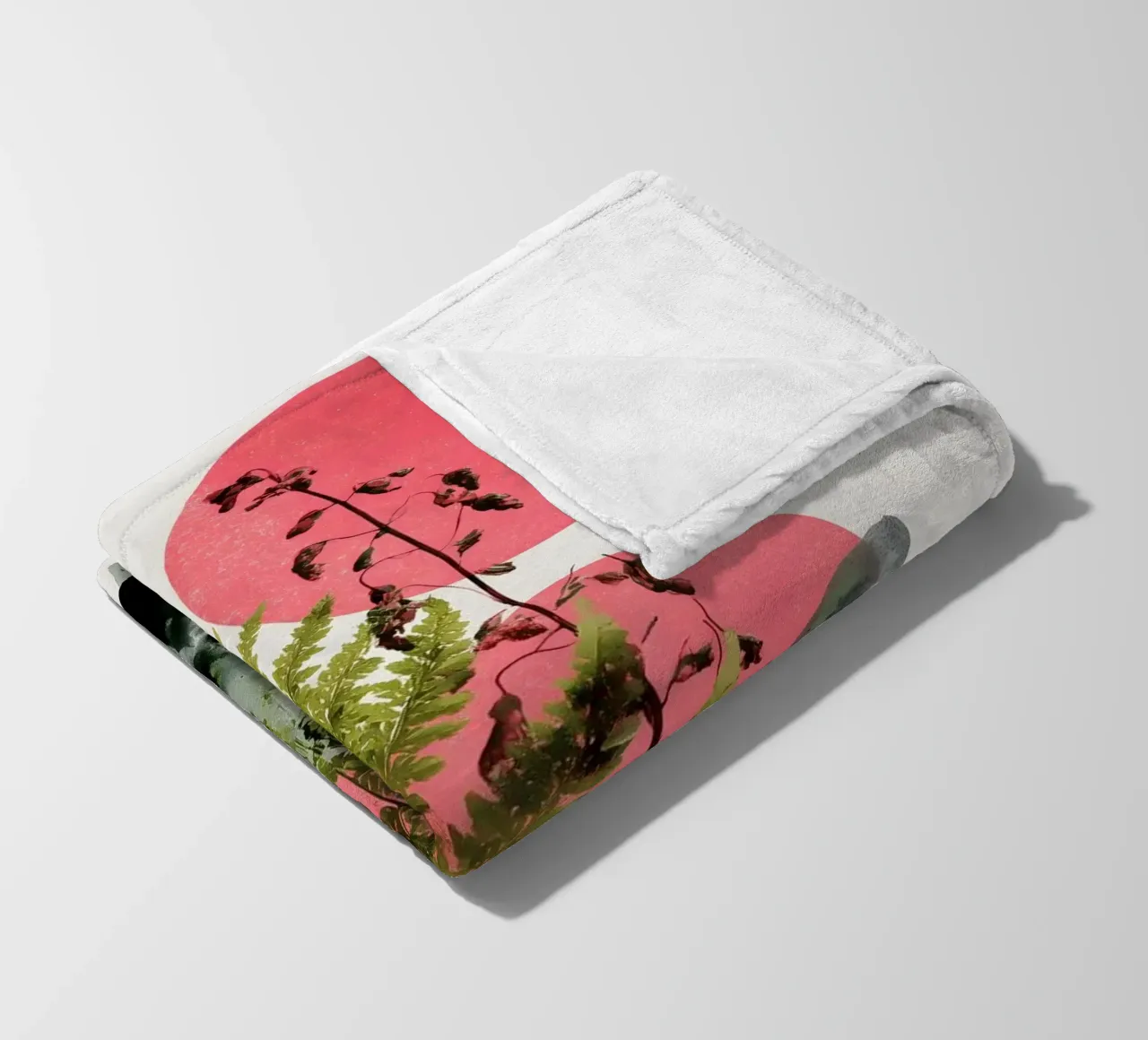 fern botany abstract art fleece blanket by Studio Verde