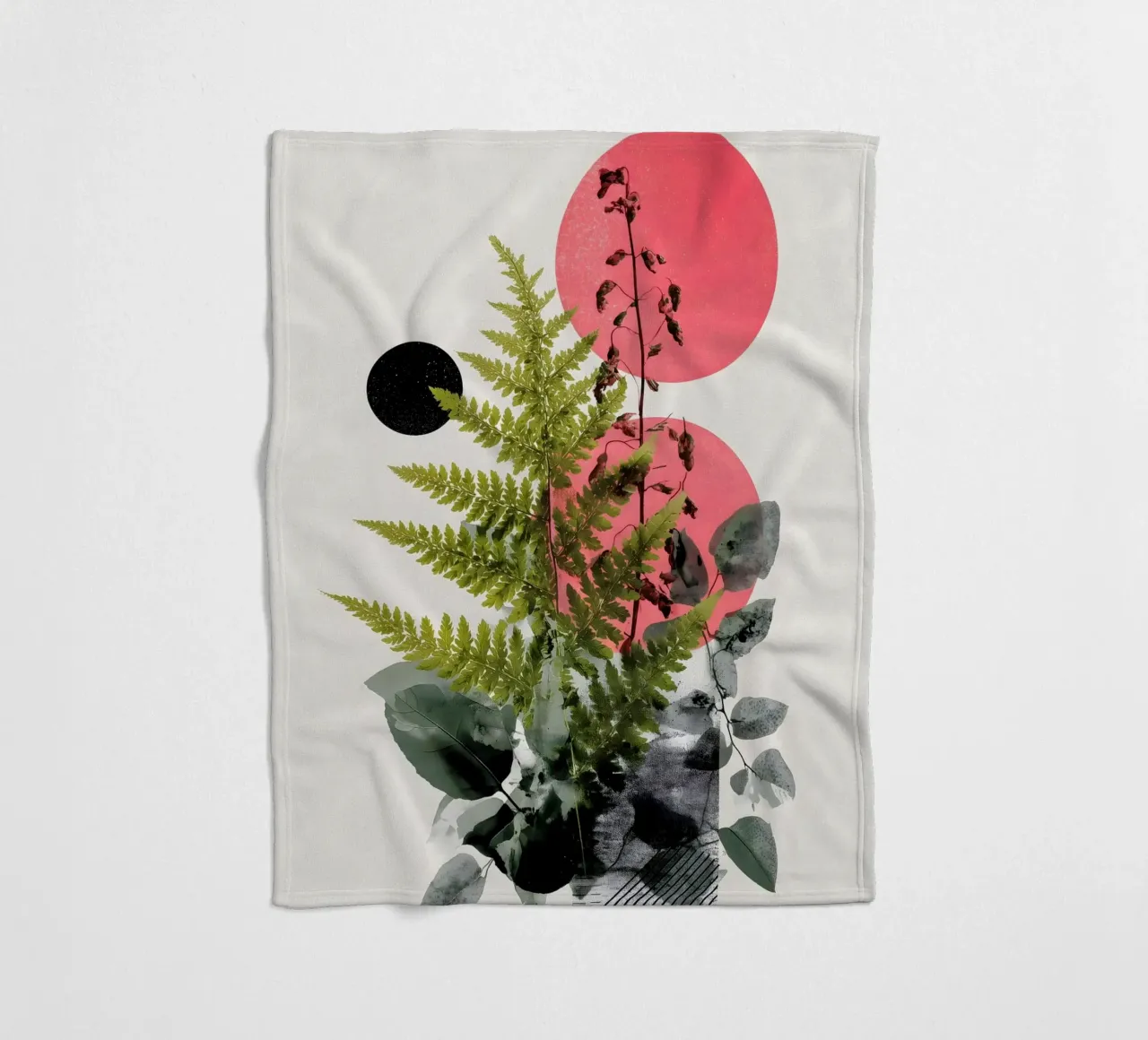 fern botany abstract art fleece blanket by Studio Verde