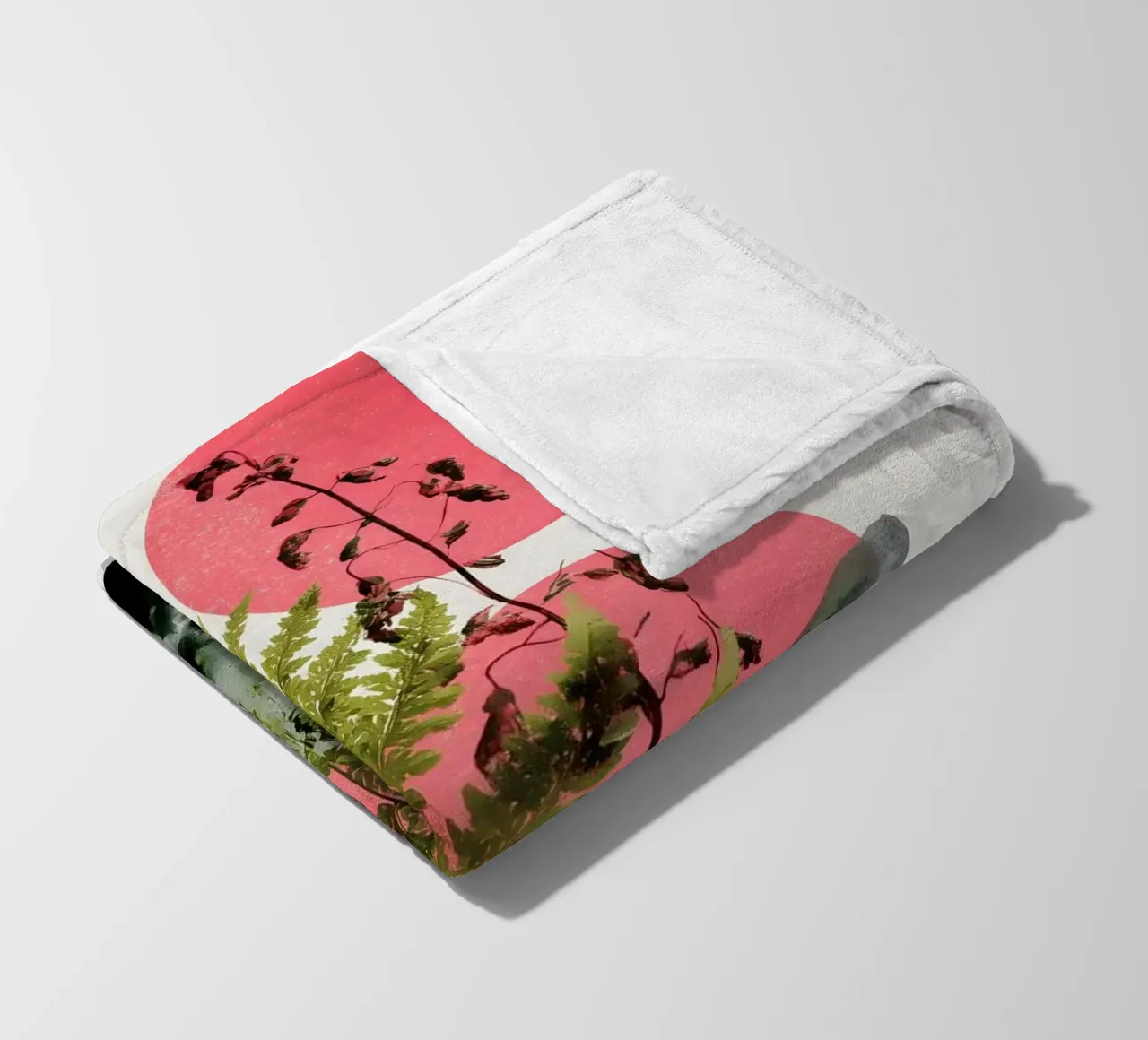 fern botany abstract art fleece blanket by Studio Verde