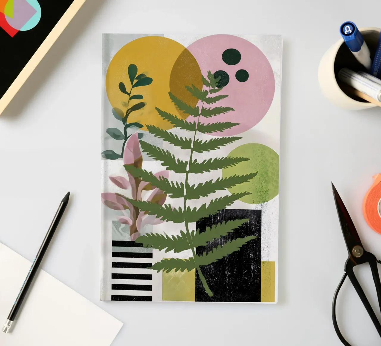 Fern abstract botany art notebook by Studio Verde