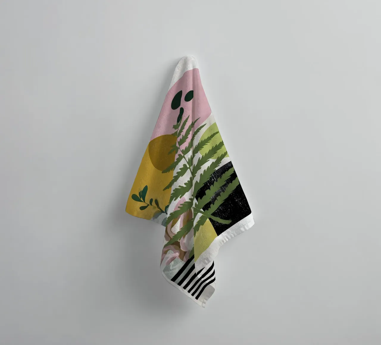 Fern abstract botany art towel by Studio Verde