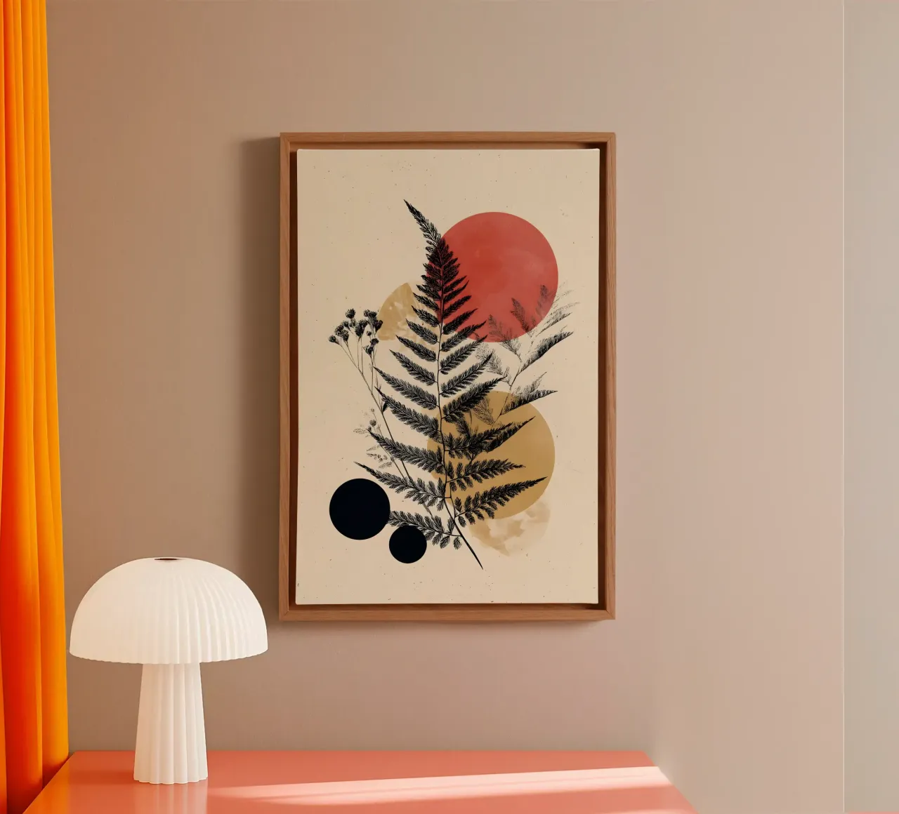 Arte botanica della felce tela con Cornice a cassetta da Studio Verde