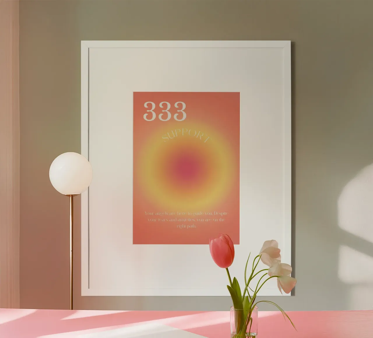 Angelo n. 333 Supporto Arancione Rosa Aura Gradiente Arte carta hahnemühle da homdeco