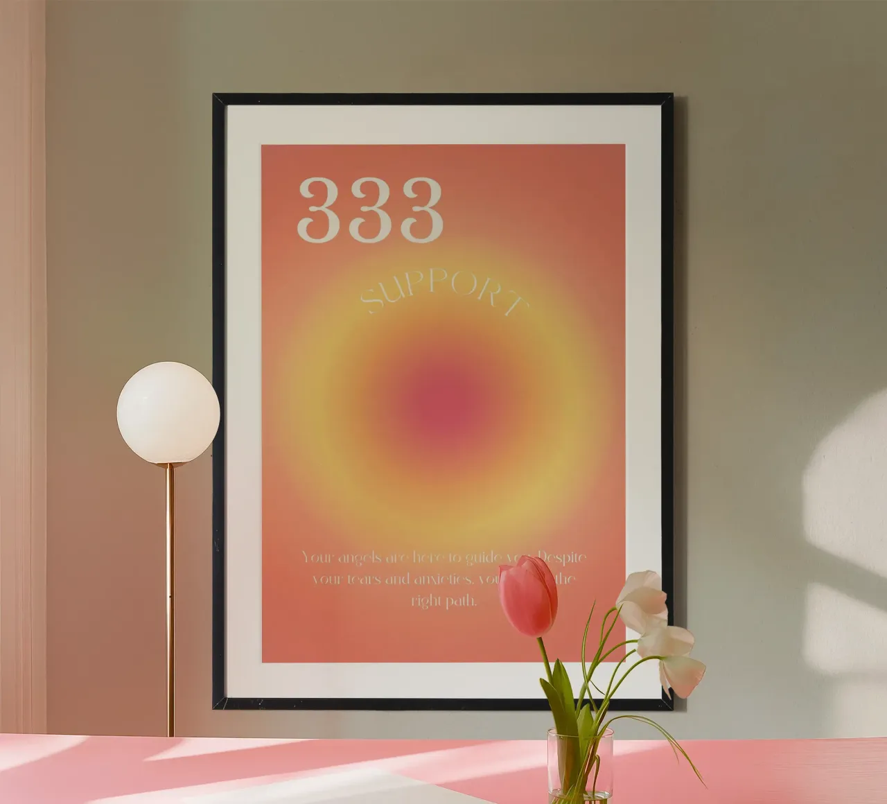 Angelo n. 333 Supporto Arancione Rosa Aura Gradiente Arte carta hahnemühle da homdeco