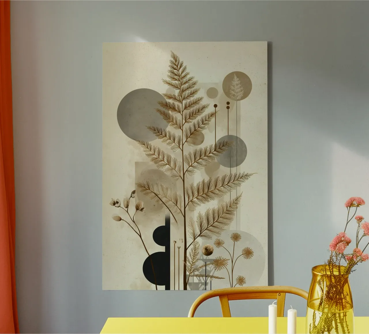 Arte botánico con helechos lienzo con Marco flotante de Studio Verde