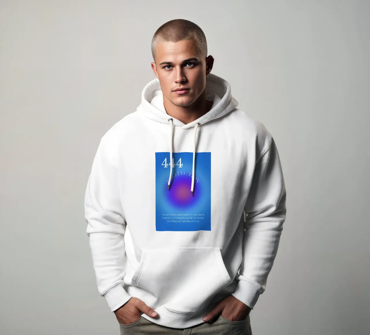 Angelo n. 444 Protezione Blu Viola Aura Gradiente Arte felpa con cappuccio da homdeco