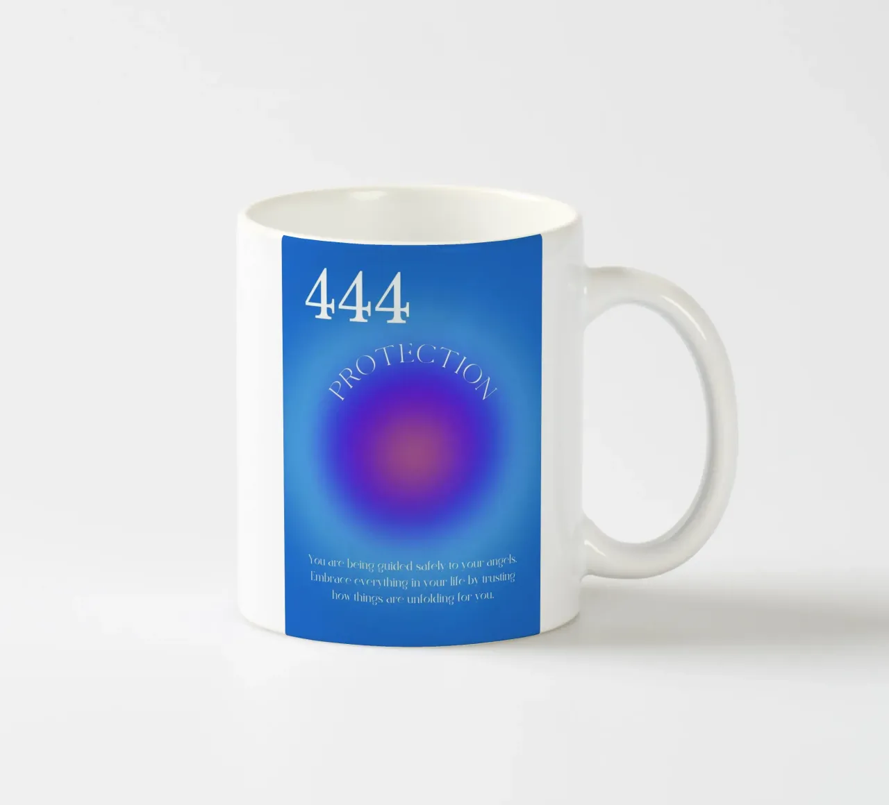 Angelo n. 444 Protezione Blu Viola Aura Gradiente Arte tazza in ceramica da homdeco