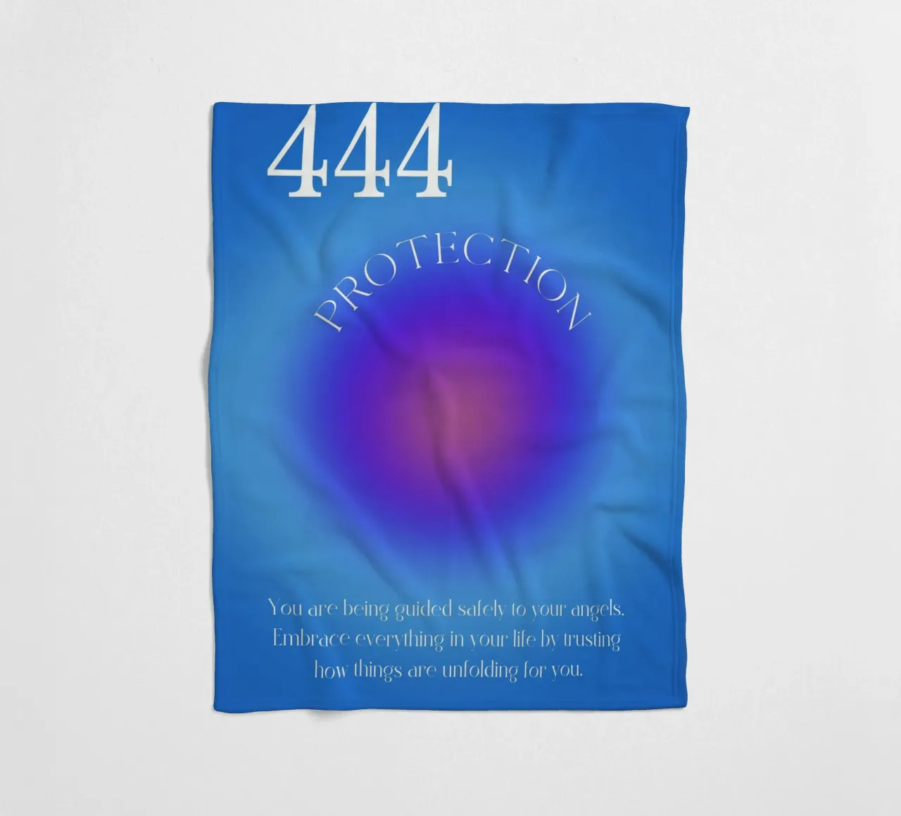 Angelo n. 444 Protezione Blu Viola Aura Gradiente Arte coperta in pile da homdeco