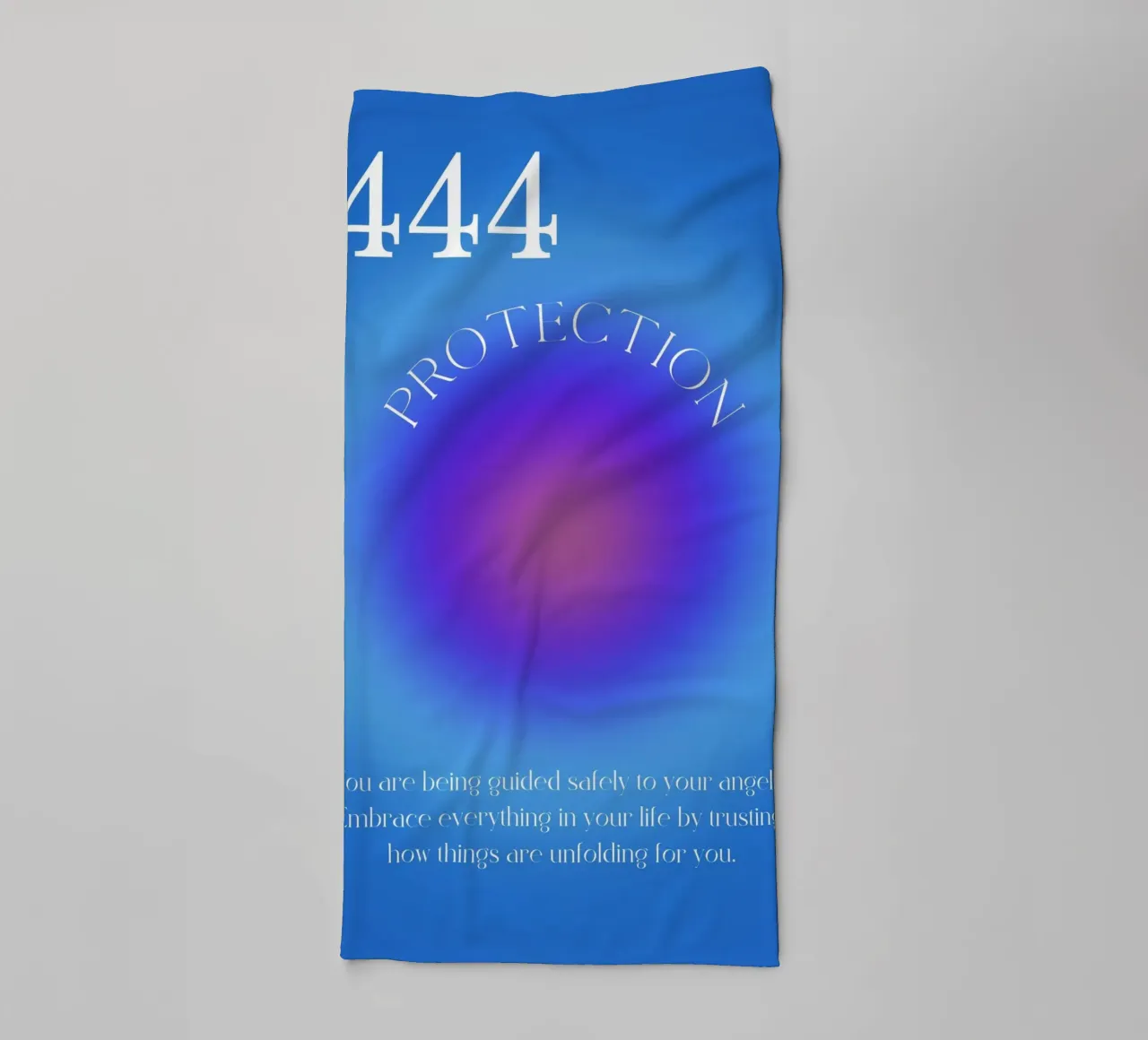 Angel No. 444 Protection Blue Purple Aura Gradient Art towel by homdeco