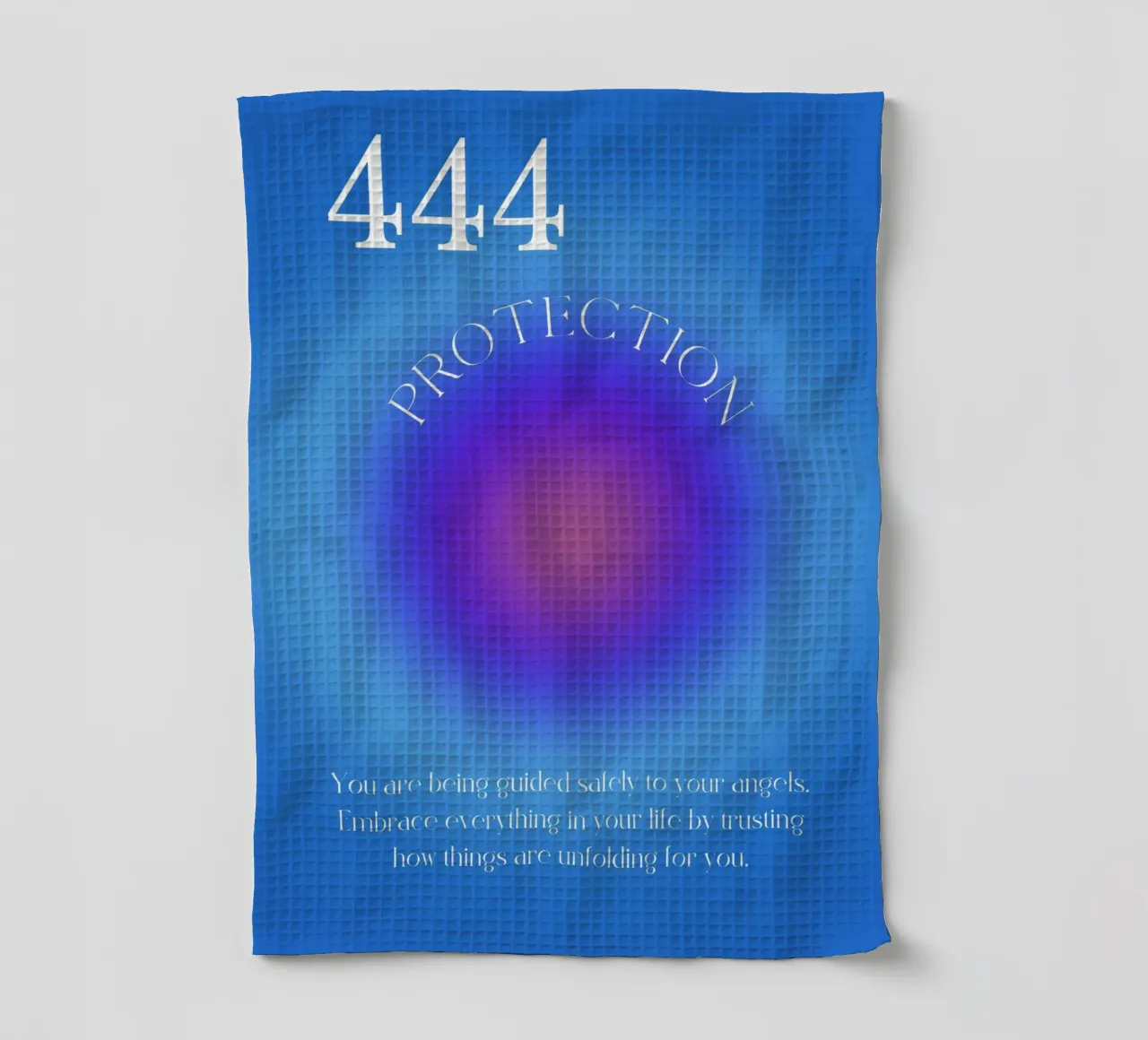 Ange n° 444 Protection Bleu Violet Aura Gradient Art torchon de homdeco