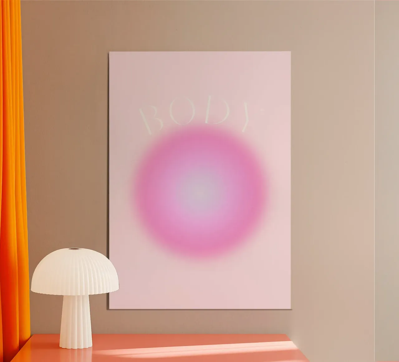 Arte del benessere "BODY" Rosa e Lavanda Aura Gradiente poster con telaio in alluminio da homdeco