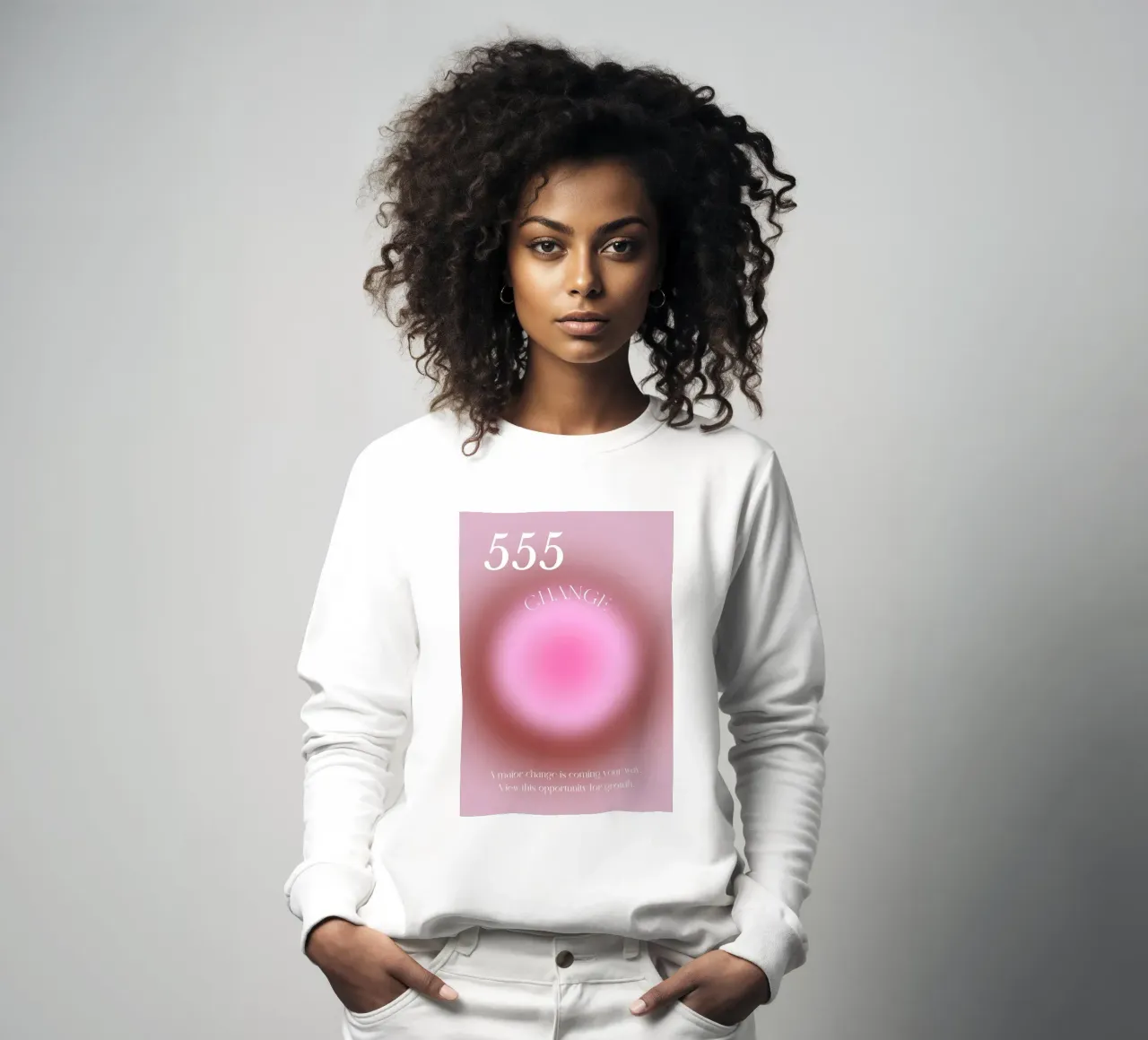 Angelo n. 555 Cambiamento dell'aura rosa Gradiente Poster Art felpa da homdeco