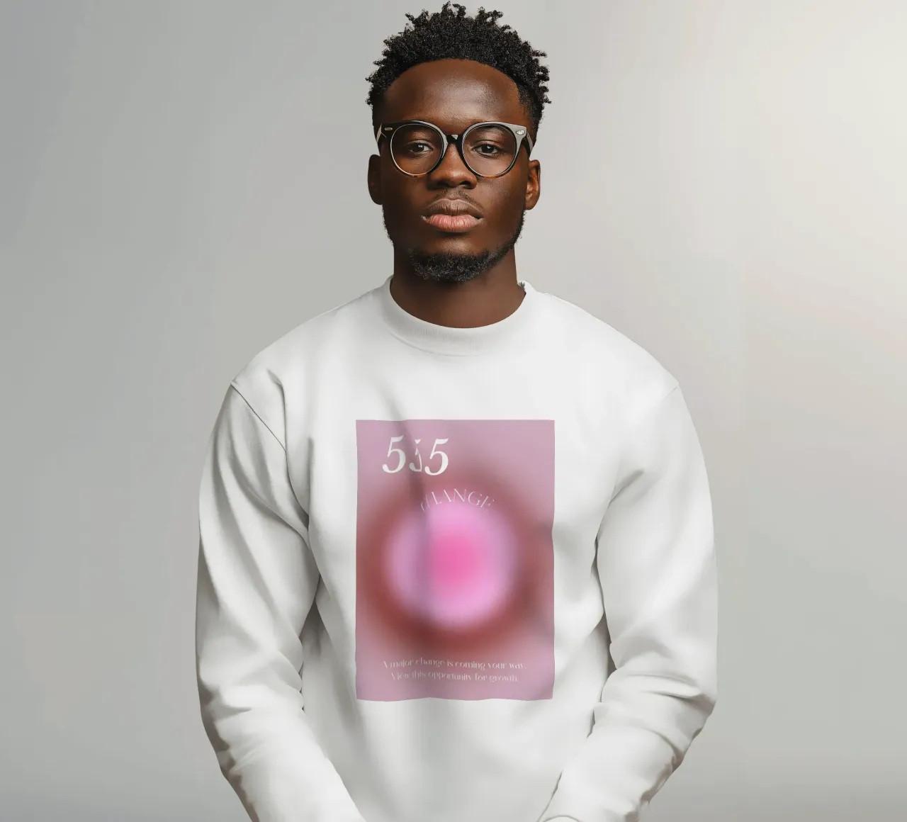 Angelo n. 555 Cambiamento dell'aura rosa Gradiente Poster Art felpa da homdeco