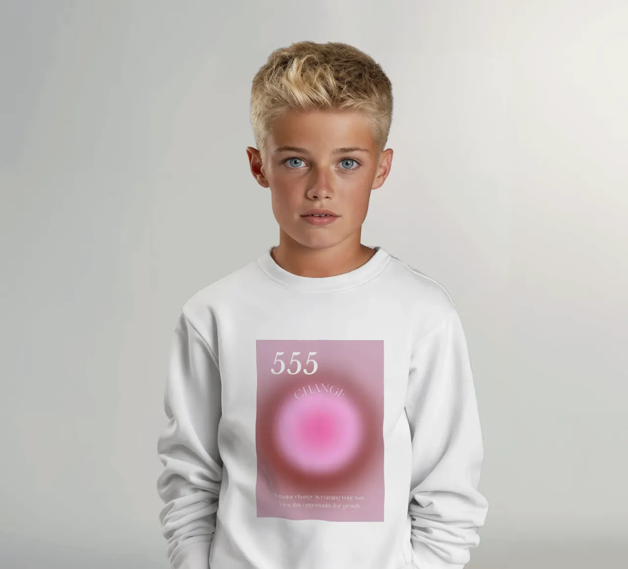Angelo n. 555 Cambiamento dell'aura rosa Gradiente Poster Art felpa bambino da homdeco
