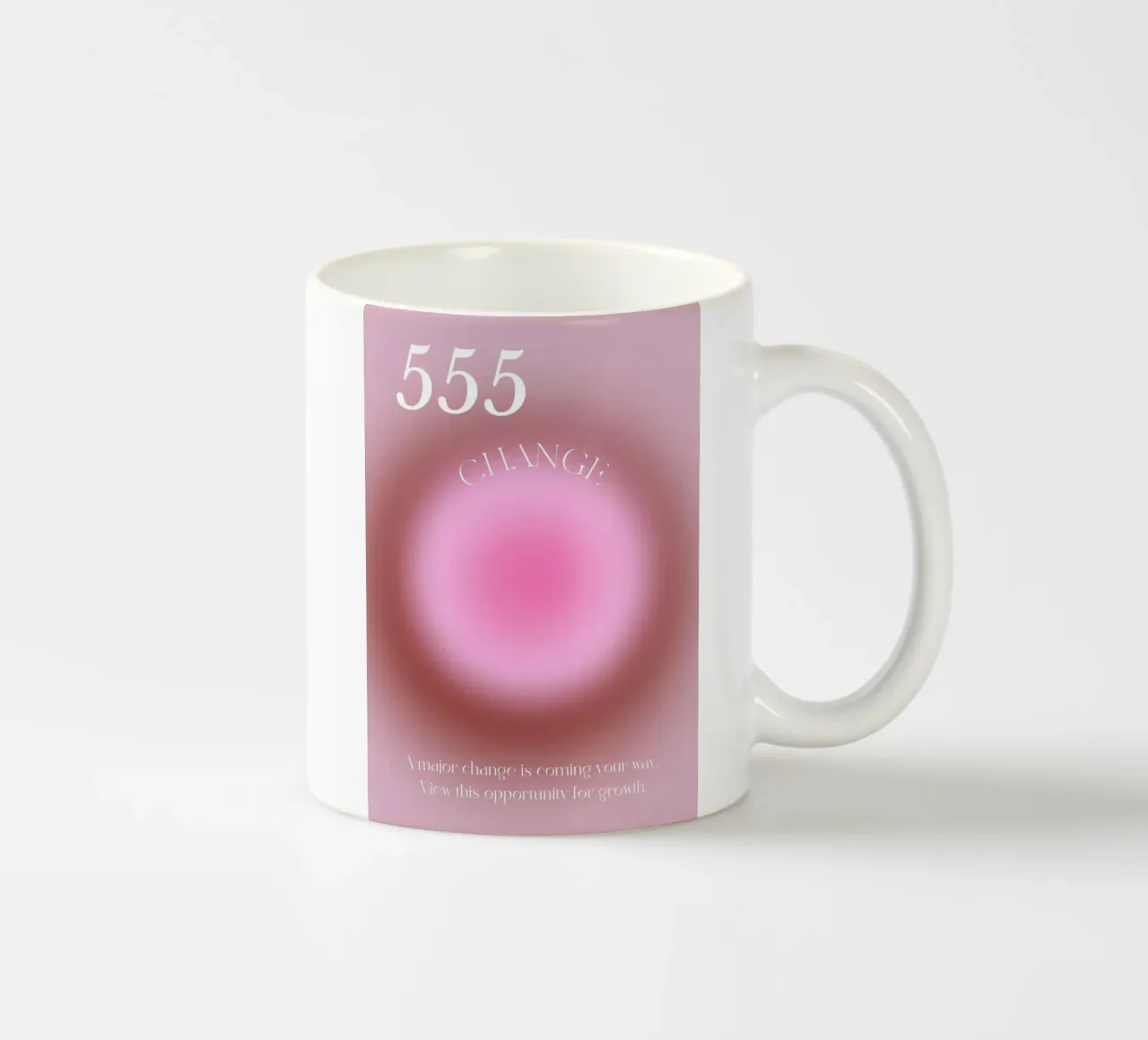 Angelo n. 555 Cambiamento dell'aura rosa Gradiente Poster Art tazza in ceramica da homdeco