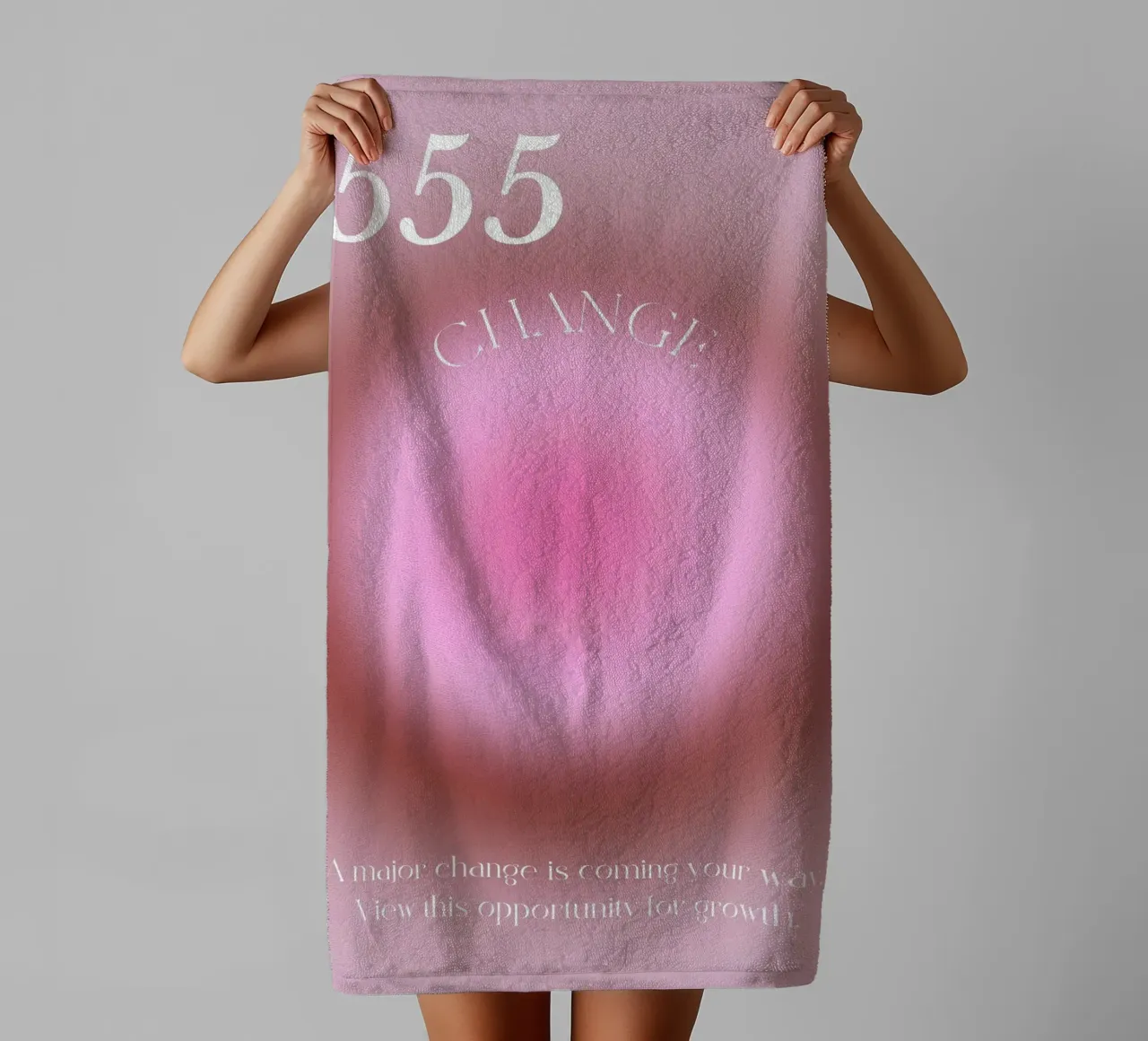 Angelo n. 555 Cambiamento dell'aura rosa Gradiente Poster Art asciugamano da bagno da homdeco