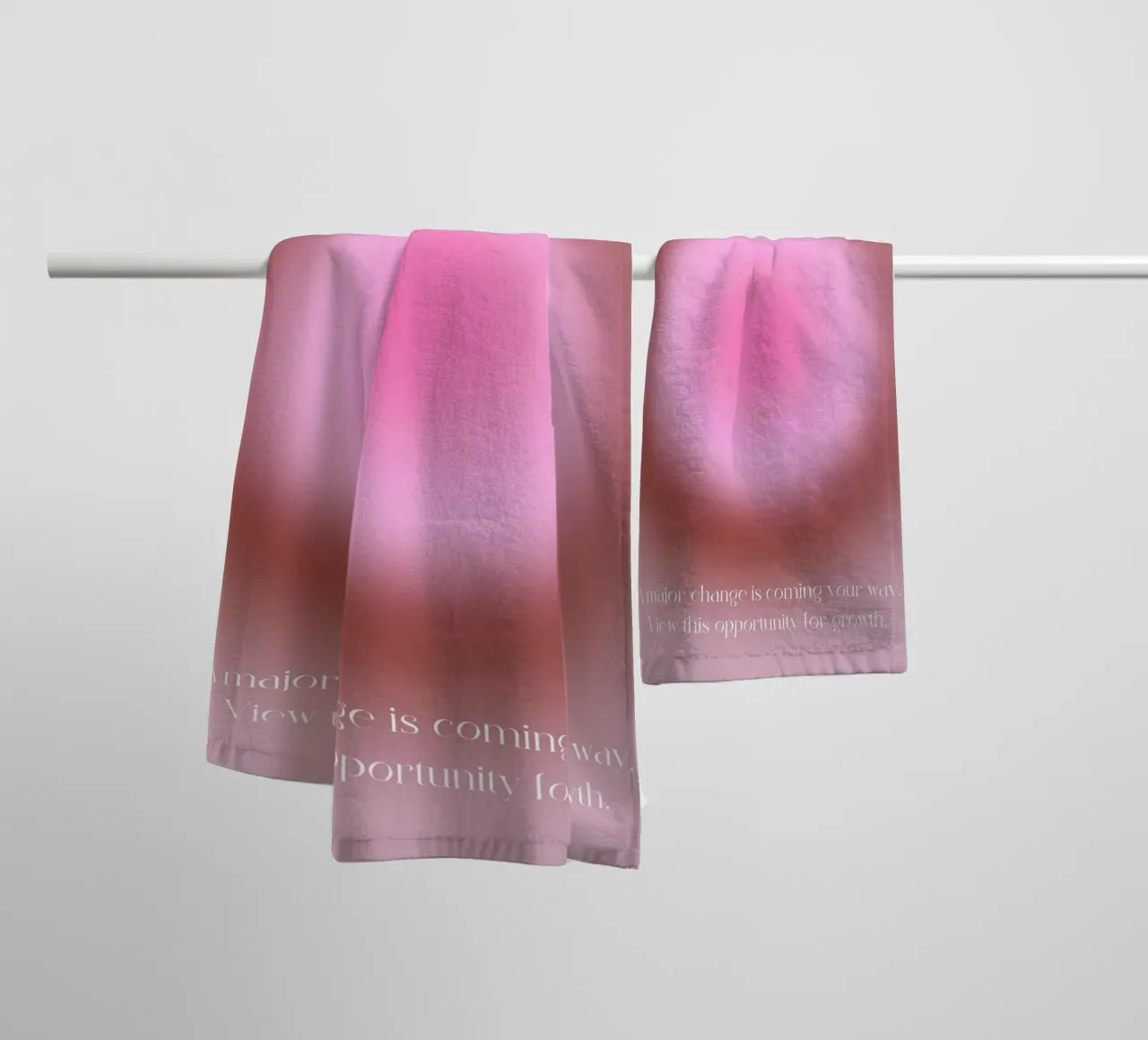 Angelo n. 555 Cambiamento dell'aura rosa Gradiente Poster Art asciugamano da bagno da homdeco