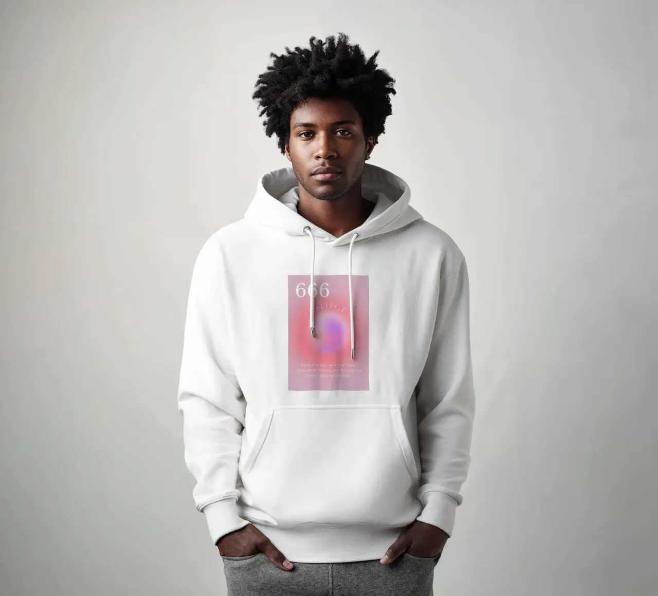 Angelo n. 666 Riflesso Rosa Viola Aura Gradiente Arte felpa con cappuccio da homdeco