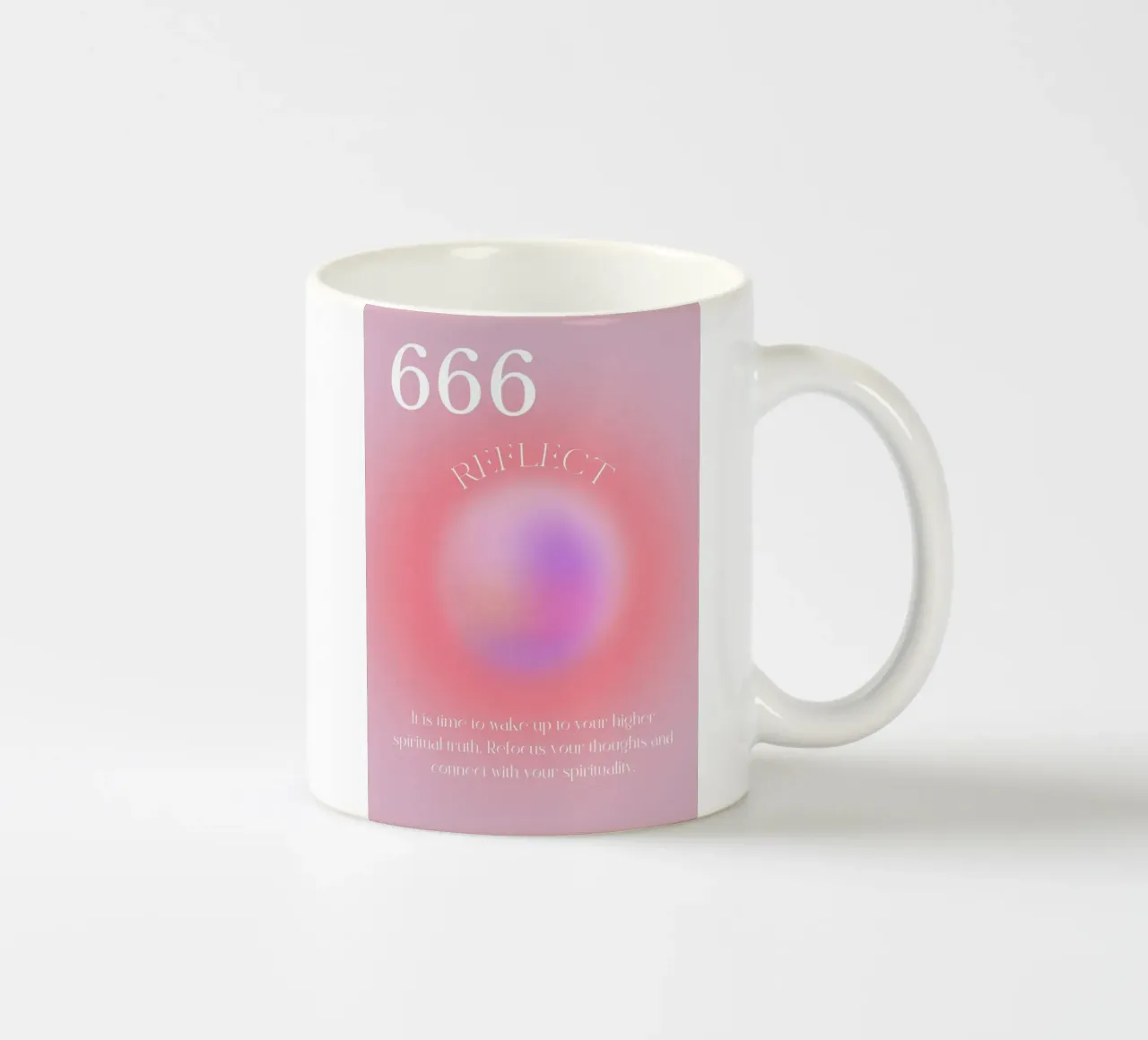 Angelo n. 666 Riflesso Rosa Viola Aura Gradiente Arte tazza in ceramica da homdeco