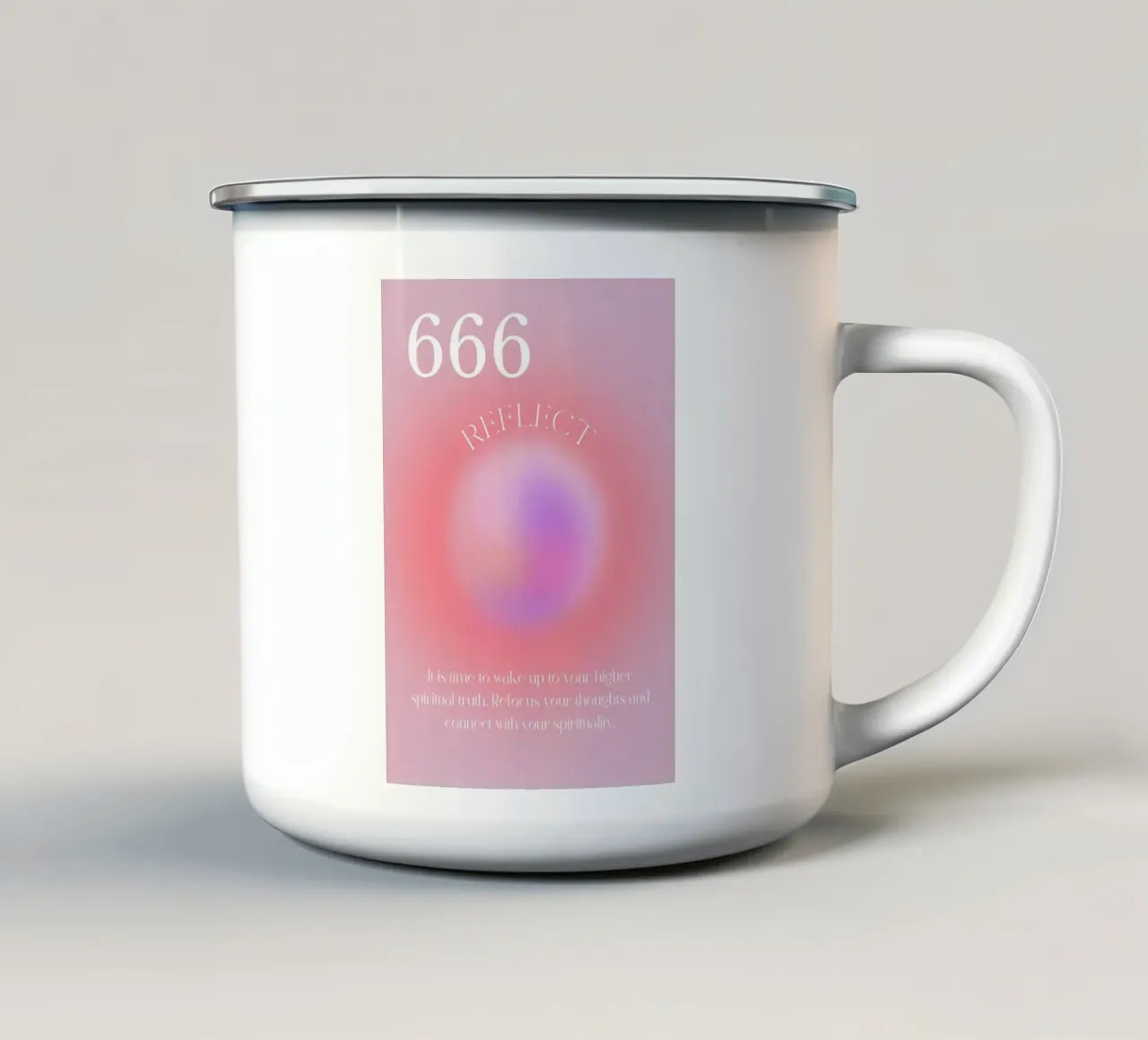 Angelo n. 666 Riflesso Rosa Viola Aura Gradiente Arte tazza in smalto da homdeco